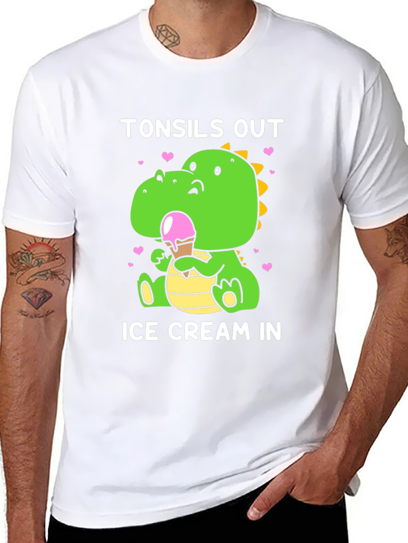Black Tonsils Out Ice Cream In Dinosaur T-Shirt view 8