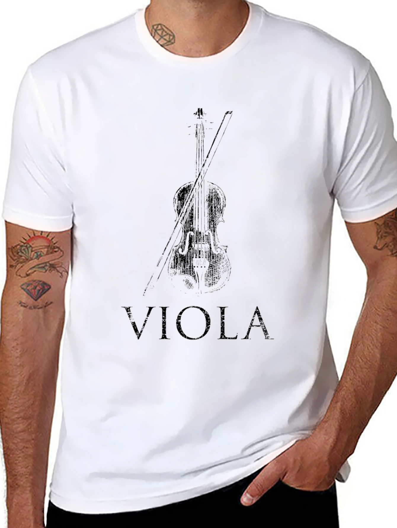 Black Viola T-Shirt: Musical Instrument Tee view 8