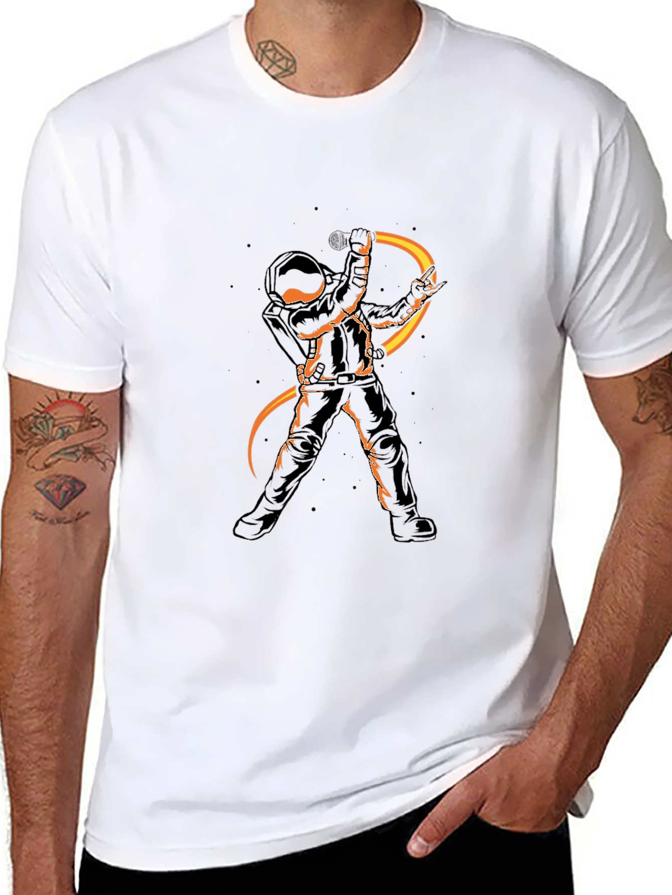 Black Astronaut Graphic Tee - Rock On in Style! view 8