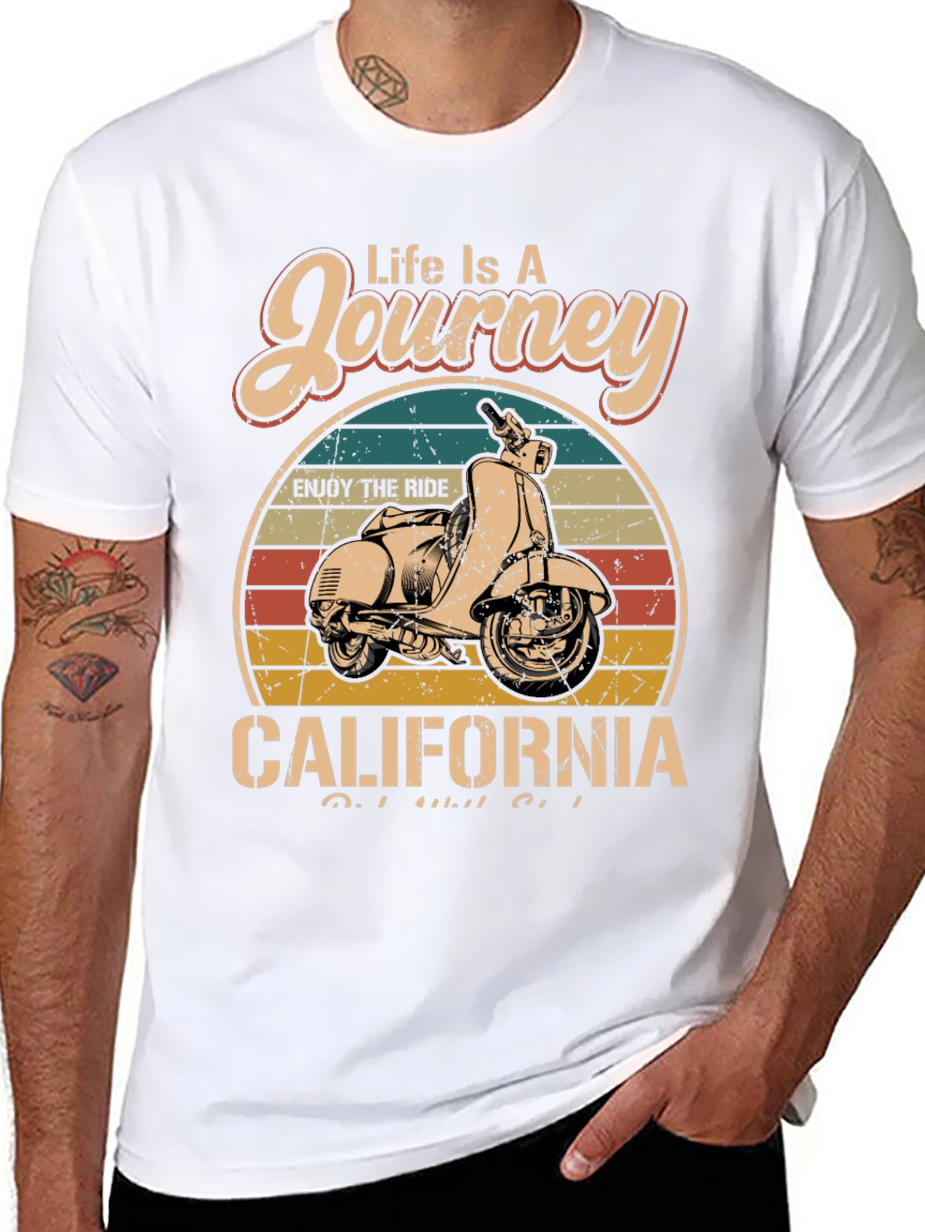 Black Vintage California Scooter T-Shirt view 8