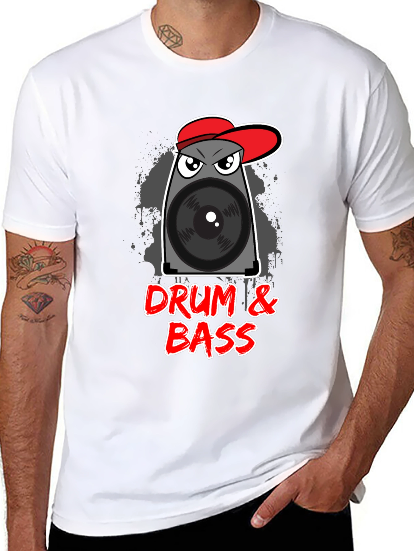 Black Drum & Bass Speaker T-Shirt view 8