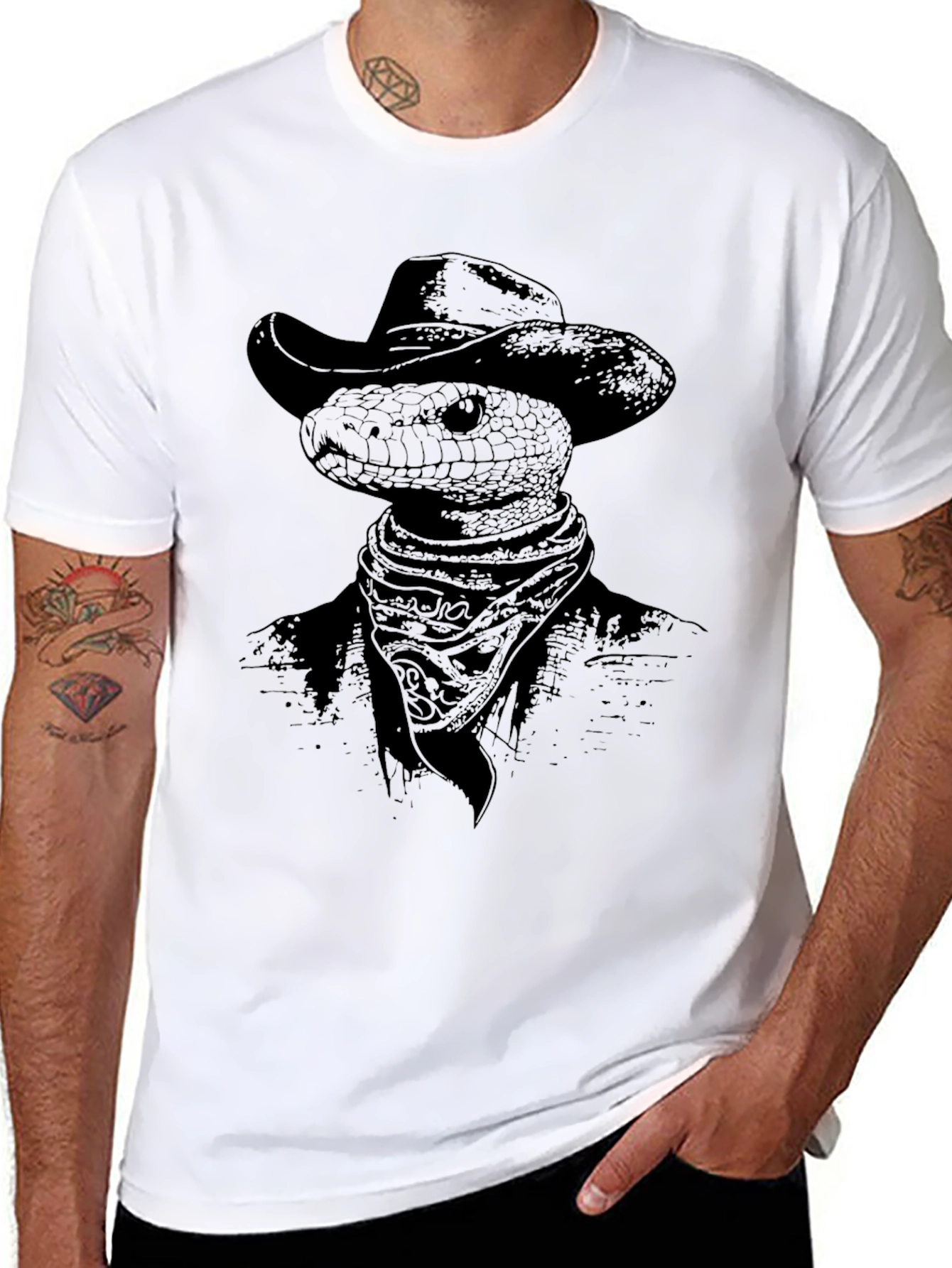 Black Snake Cowboy Graphic Tee - Western Style view 8