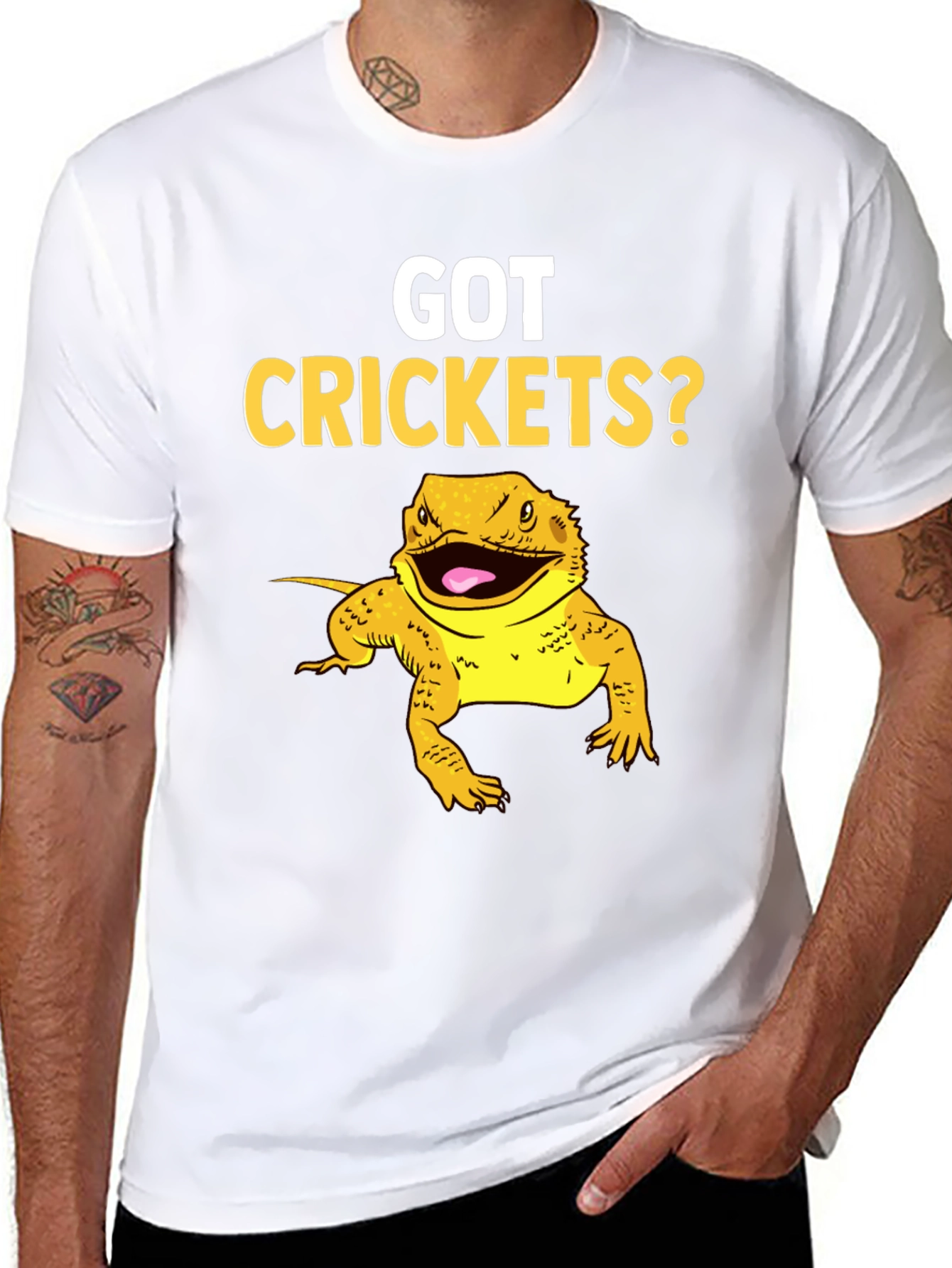Black Got Crickets? Bearded Dragon Pet T-Shirt view 8