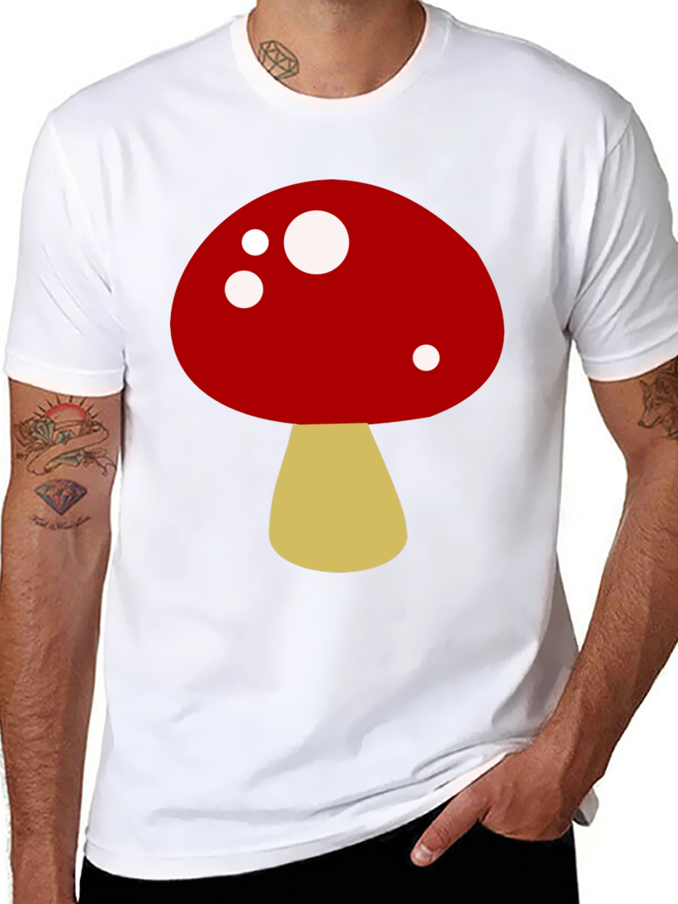 Black Mushroom Graphic Tee - Fun, Casual Style view 8