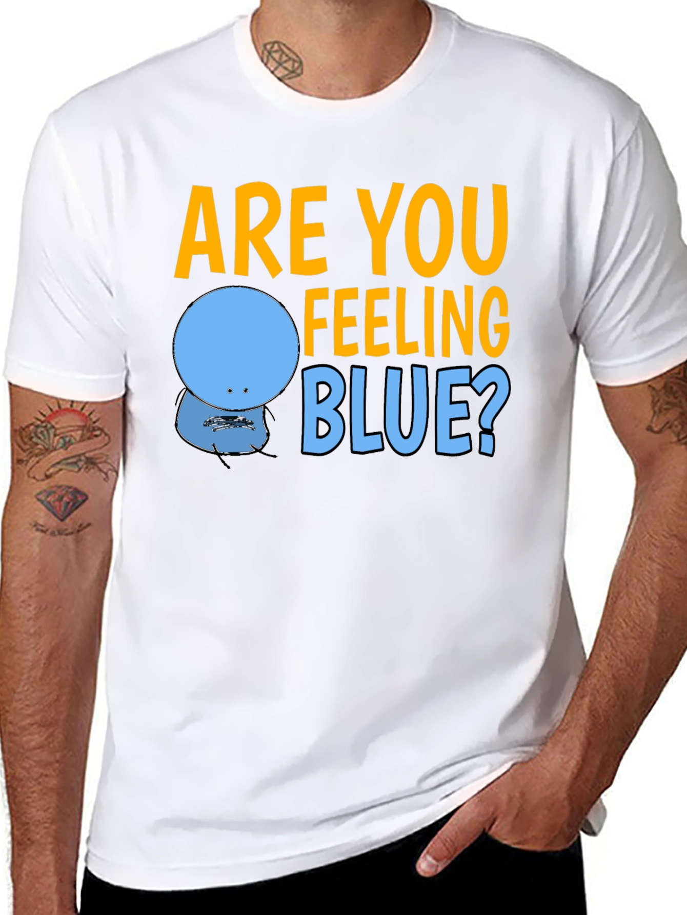 Black Are You Feeling Blue? Graphic T-Shirt view 8