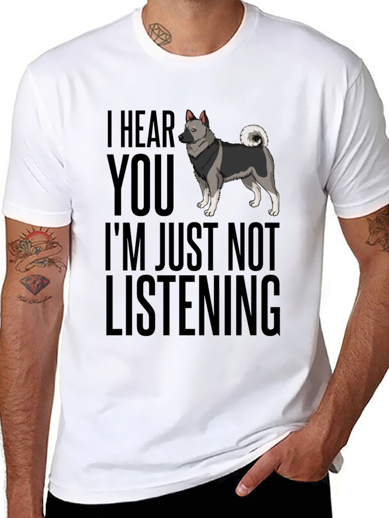 Black Funny Dog T-Shirt - I Hear You view 8