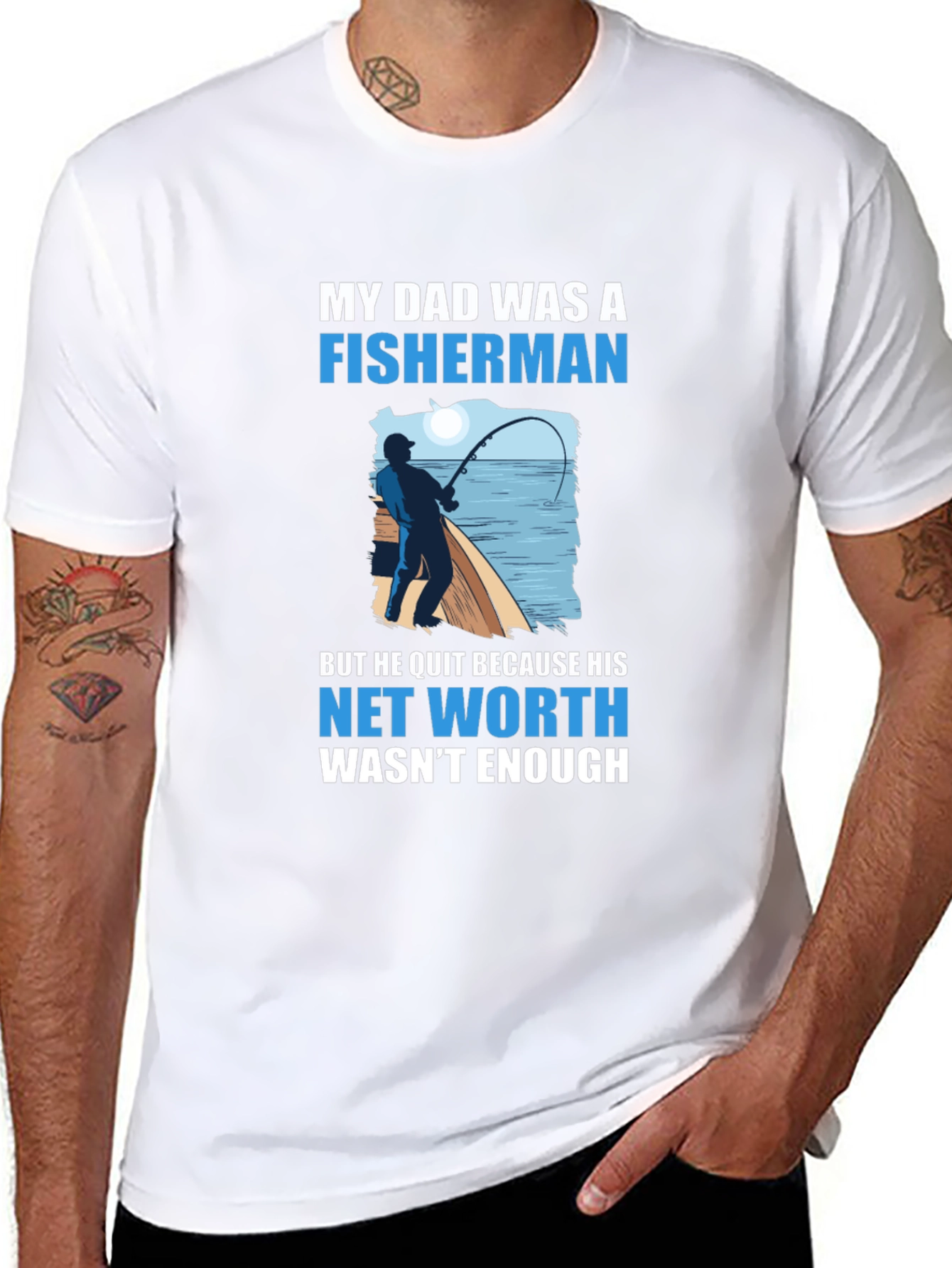 Black Fisherman Dad Joke T-Shirt view 8