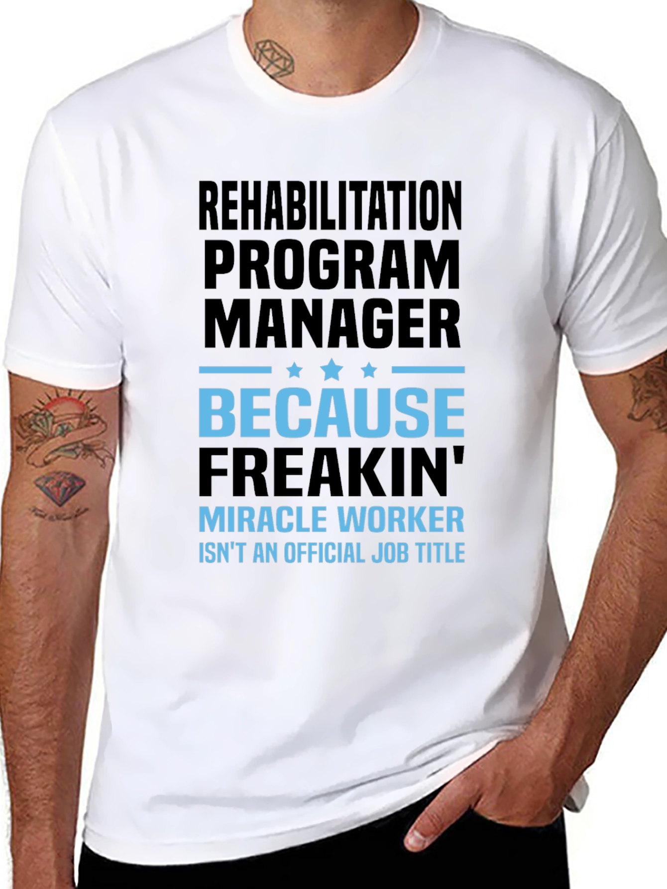 Black Rehabilitation Program Manager Graphic T-Shirt view 8