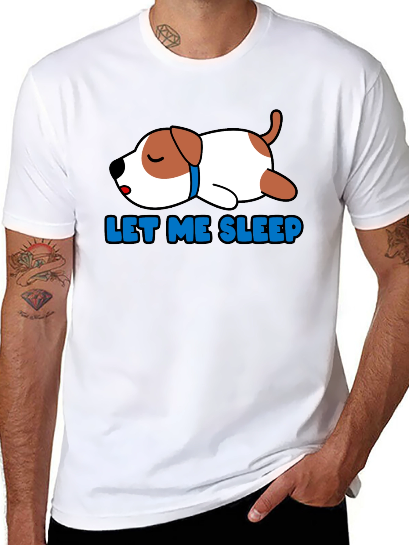 Black Let Me Sleep Dog T-Shirt view 8