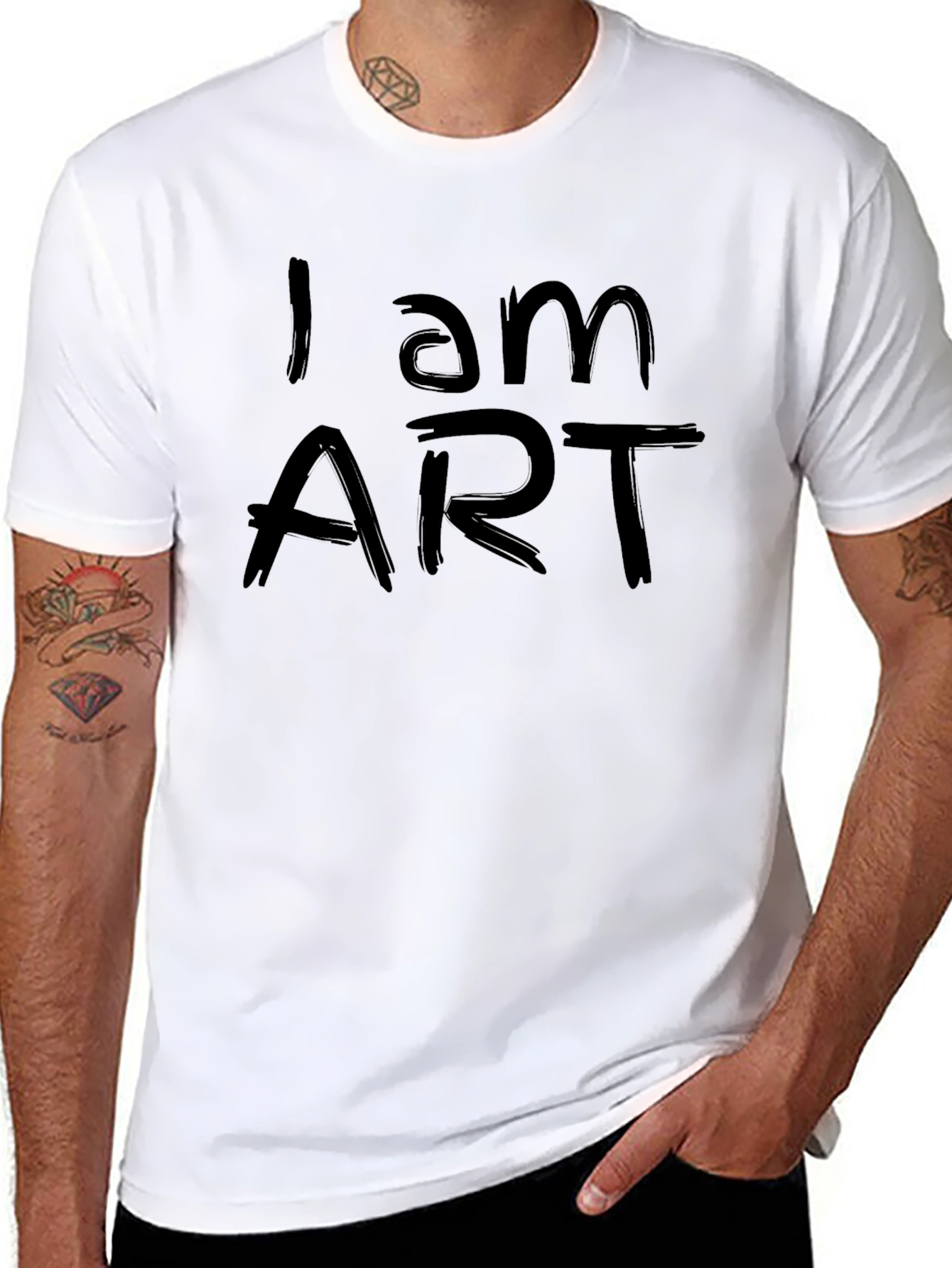 Black I am ART Black Graphic Tee view 8
