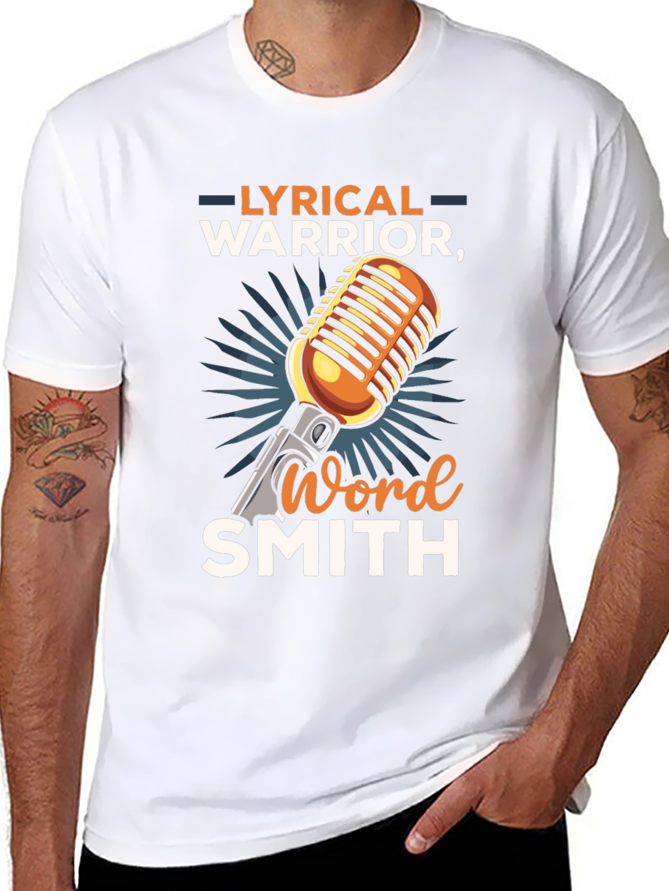 Black Lyrical Warrior Word Smith Graphic T-Shirt view 8