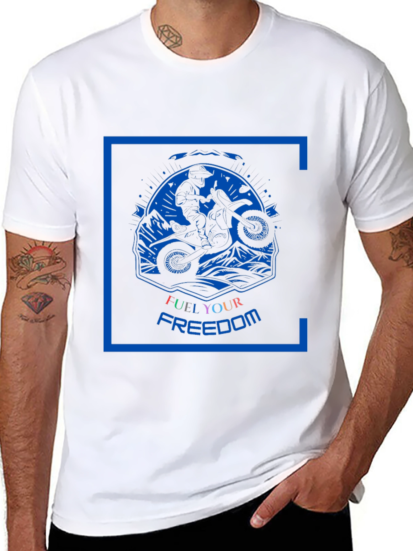Black Fuel Your Freedom Motorcycle T-Shirt view 8