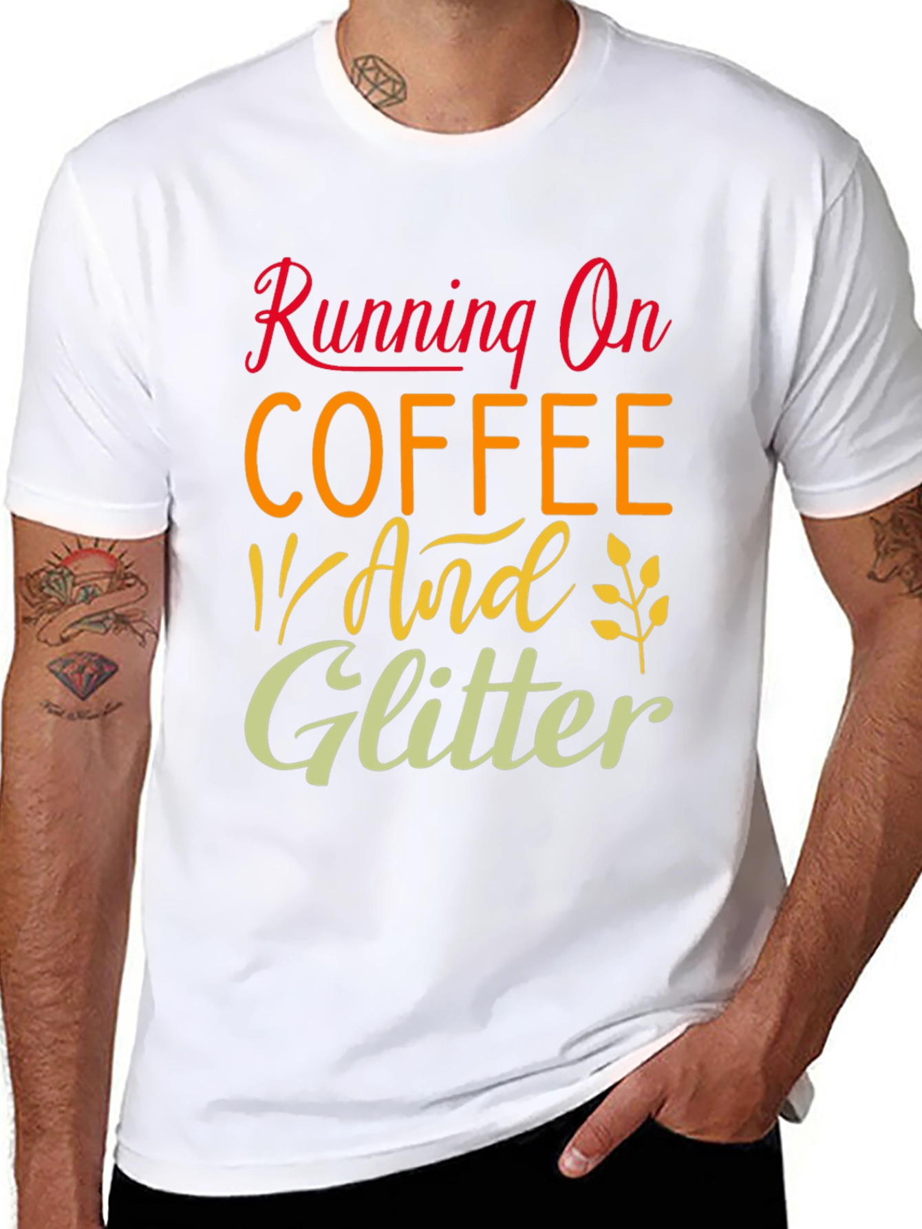 Black Running on Coffee and Glitter T-Shirt view 8