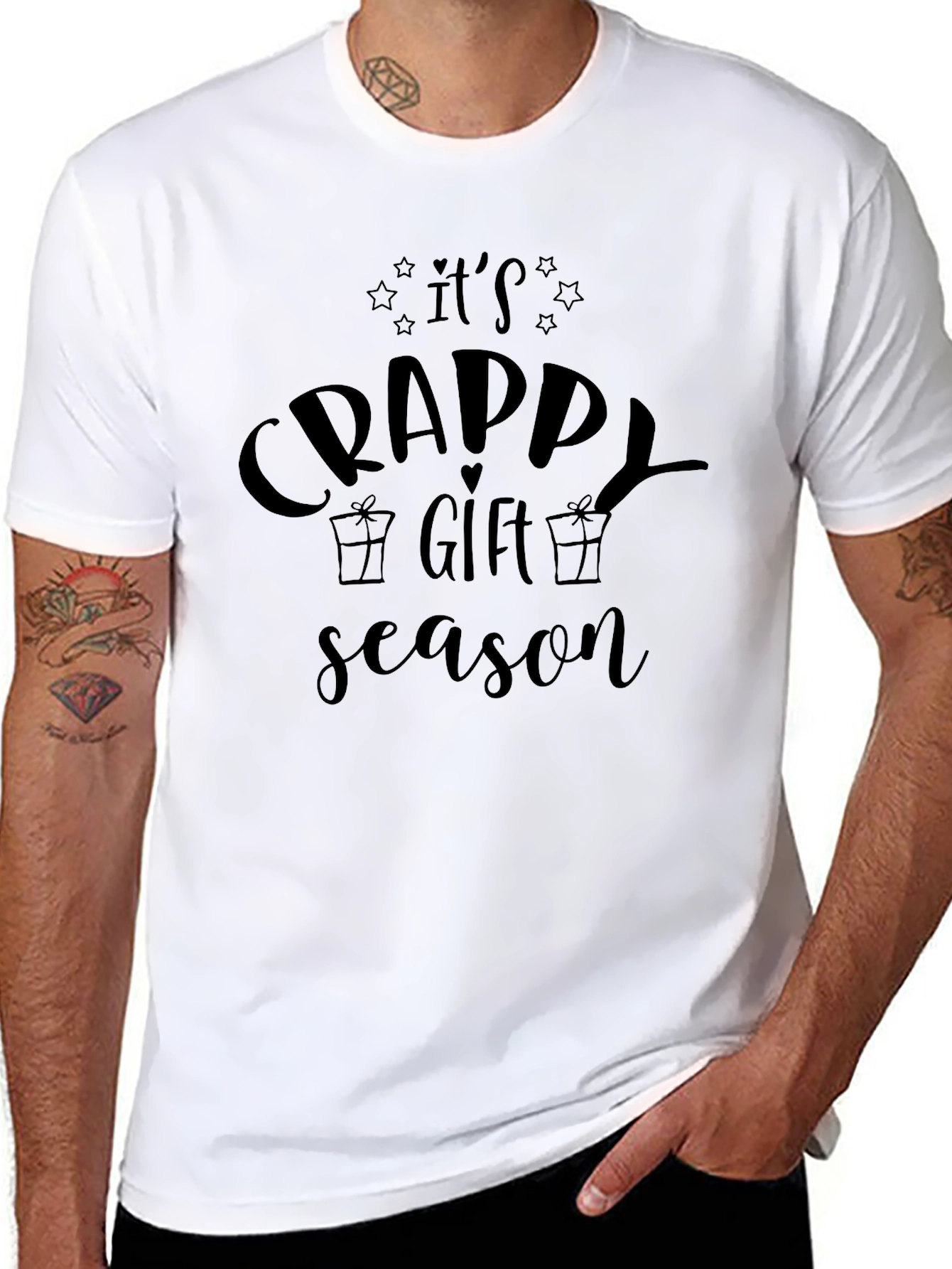 Black It's Crappy Gift Season T-Shirt, Funny Holiday Tee view 8