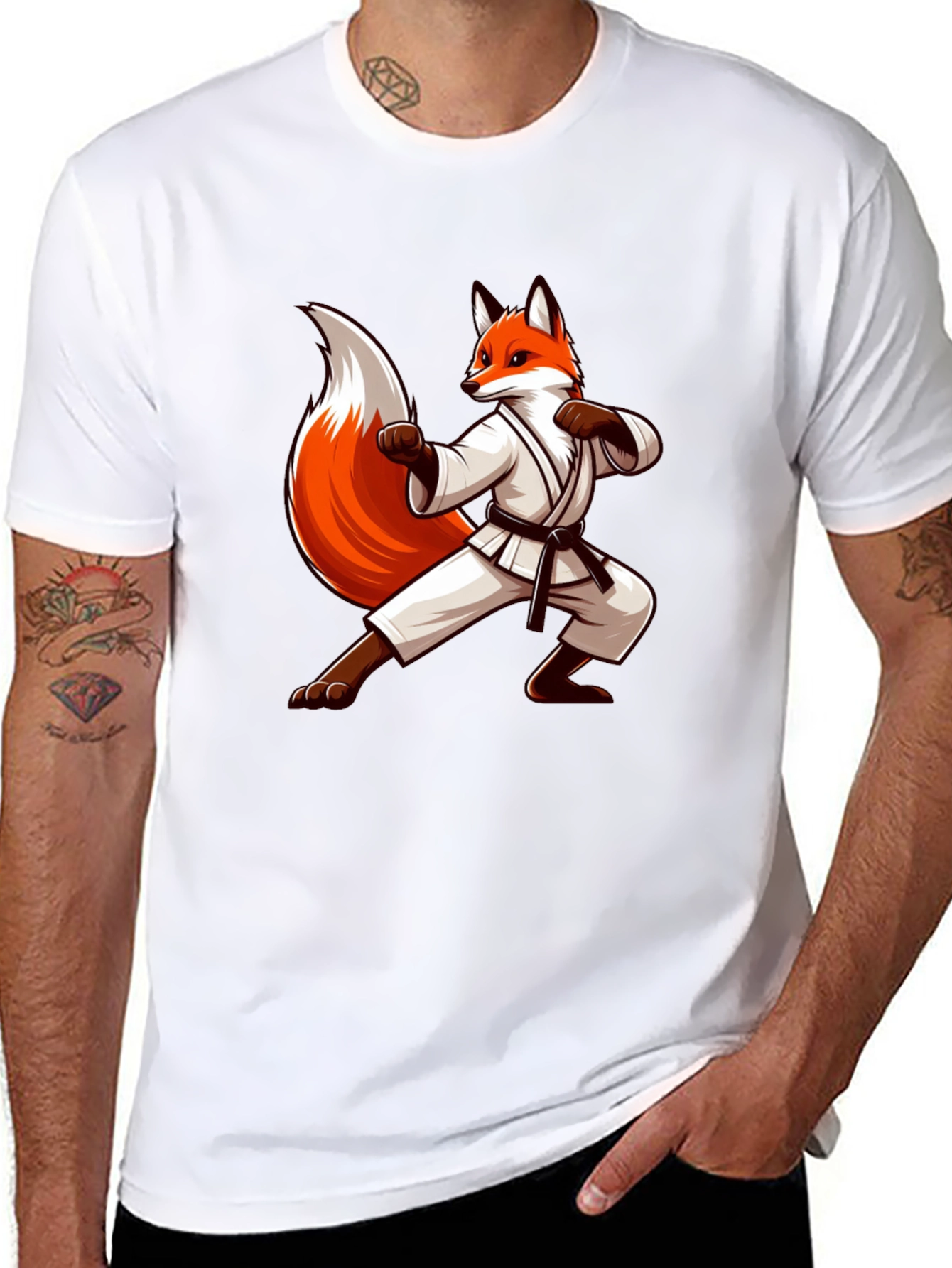 Black Fox Karate T-Shirt - Funny Martial Arts Tee view 8
