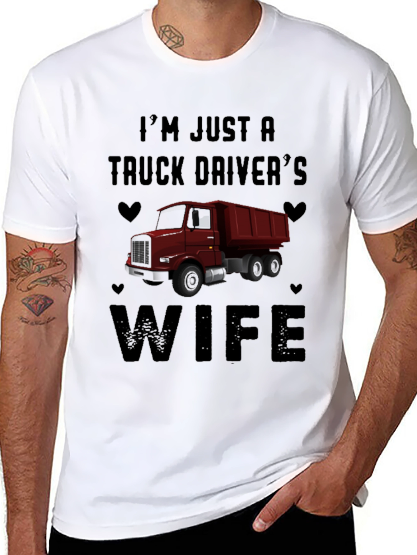 Black Truck Driver's Wife Graphic Tee view 8