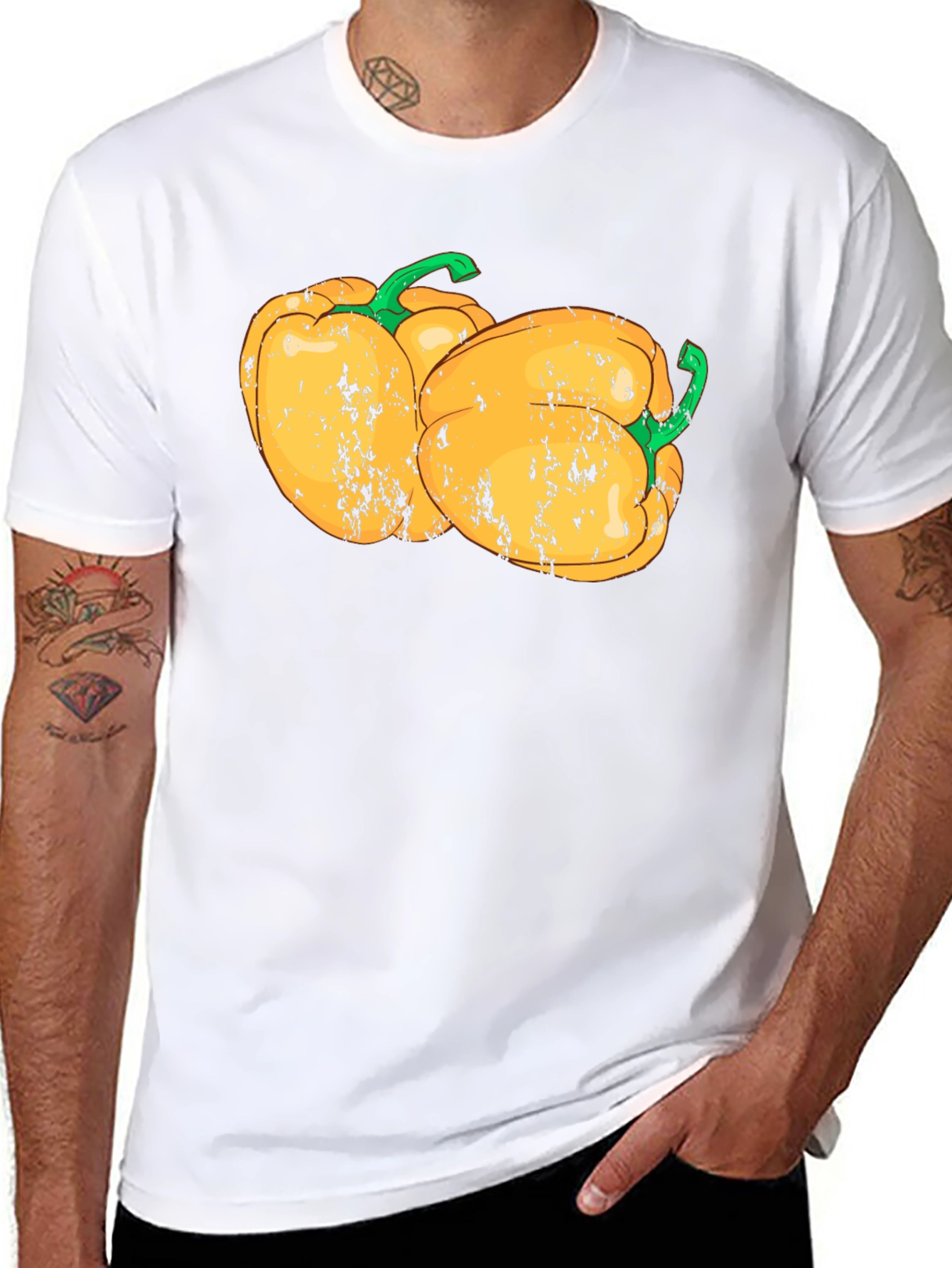 Black Yellow Pepper Graphic T-Shirt view 8