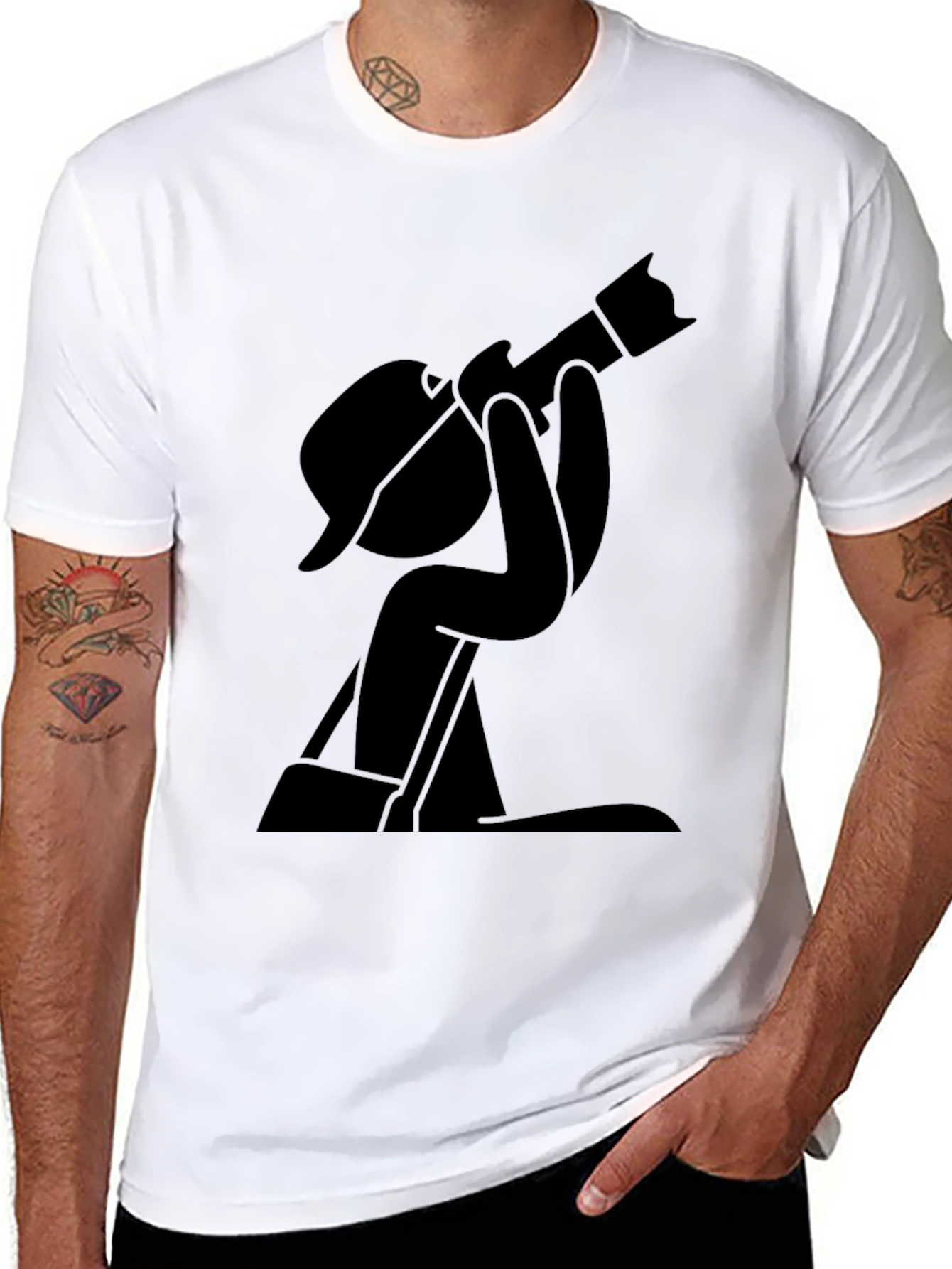 Black Photographer Graphic Black T-Shirt view 8