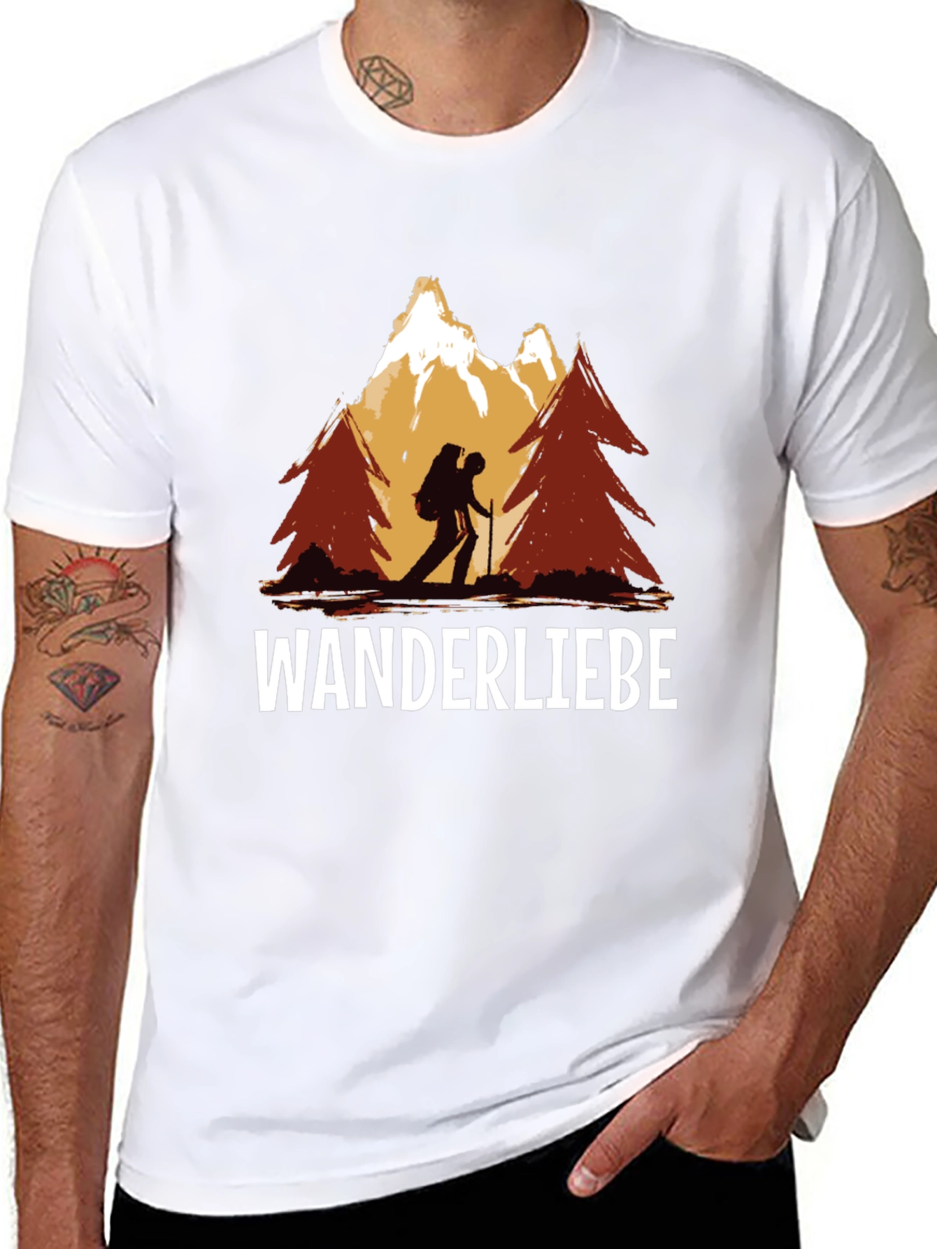 Black Wanderliebe Hiking T-Shirt - Mountain Adventure view 8