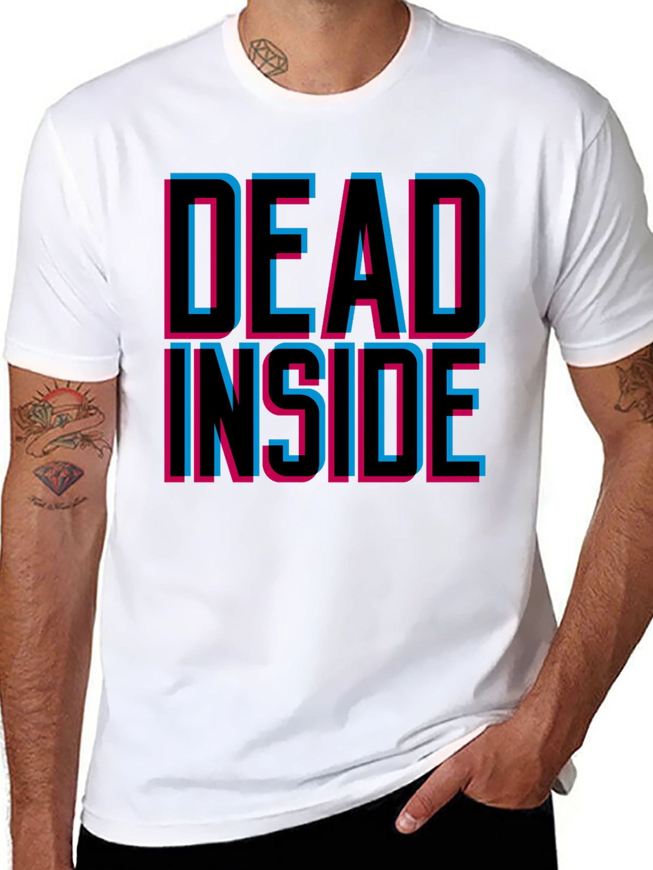 Black Dead Inside Graphic Tee - Trendy Unisex T-Shirt view 8