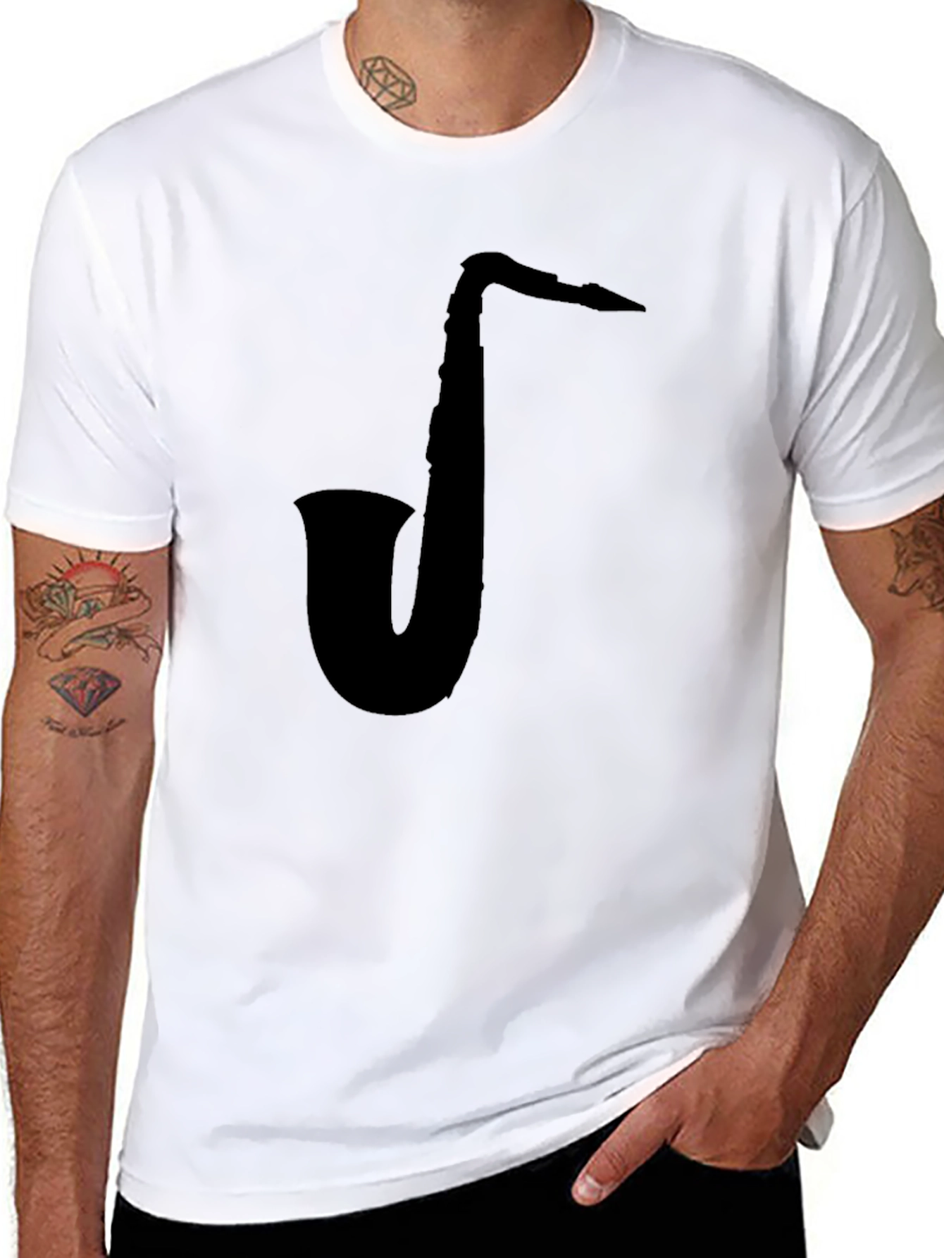 Black Saxophone Graphic T-Shirt view 8