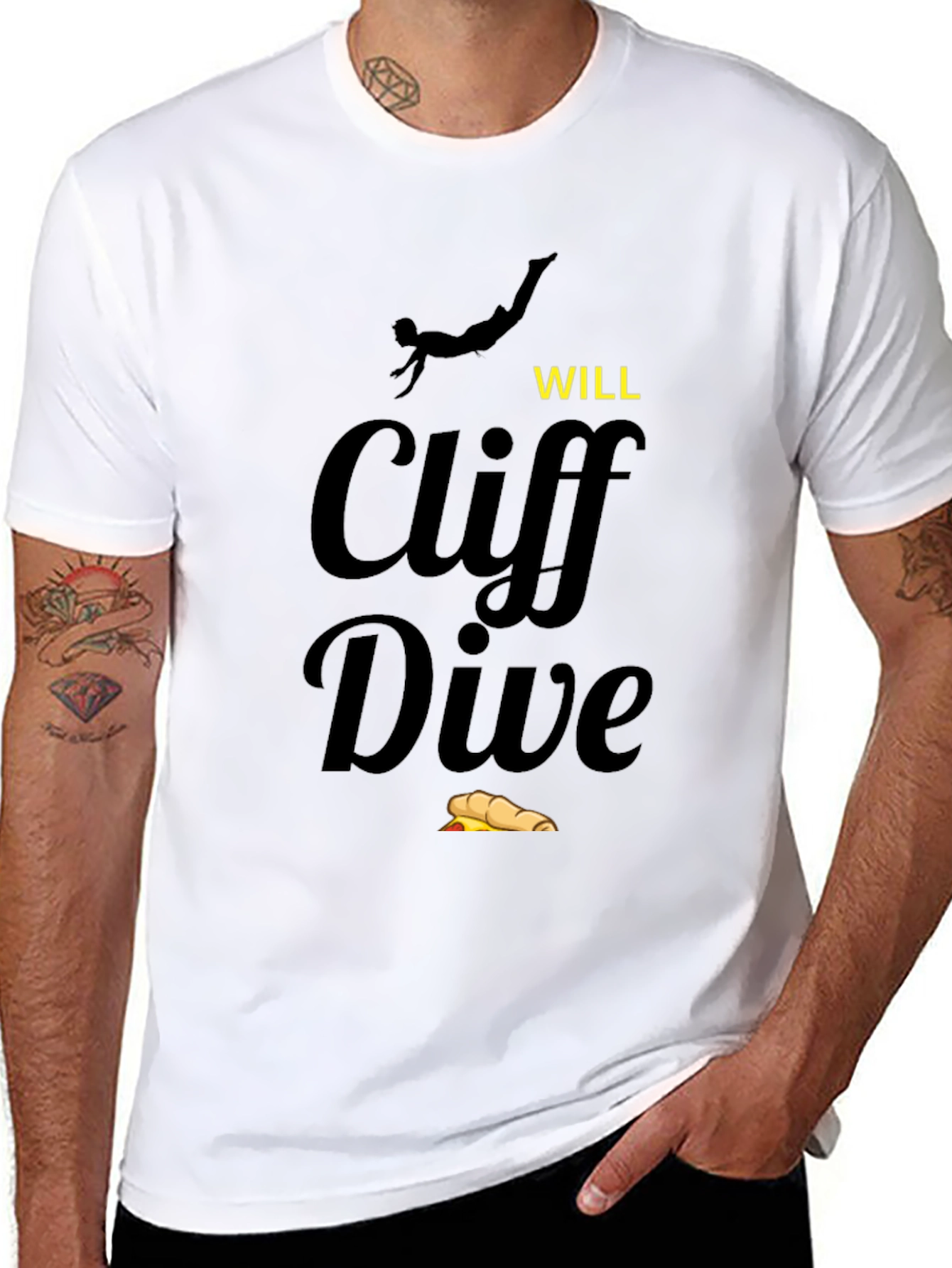 Black Cliff Dive T-Shirt - Novelty Humor Tee view 8