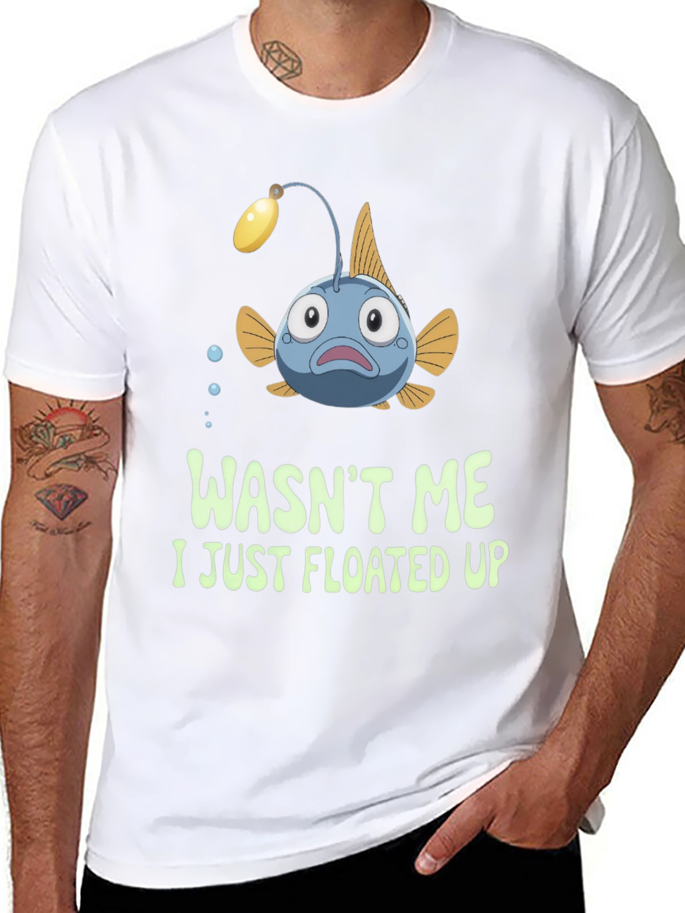 Black Funny Anglerfish T-Shirt - Wasn't Me view 8
