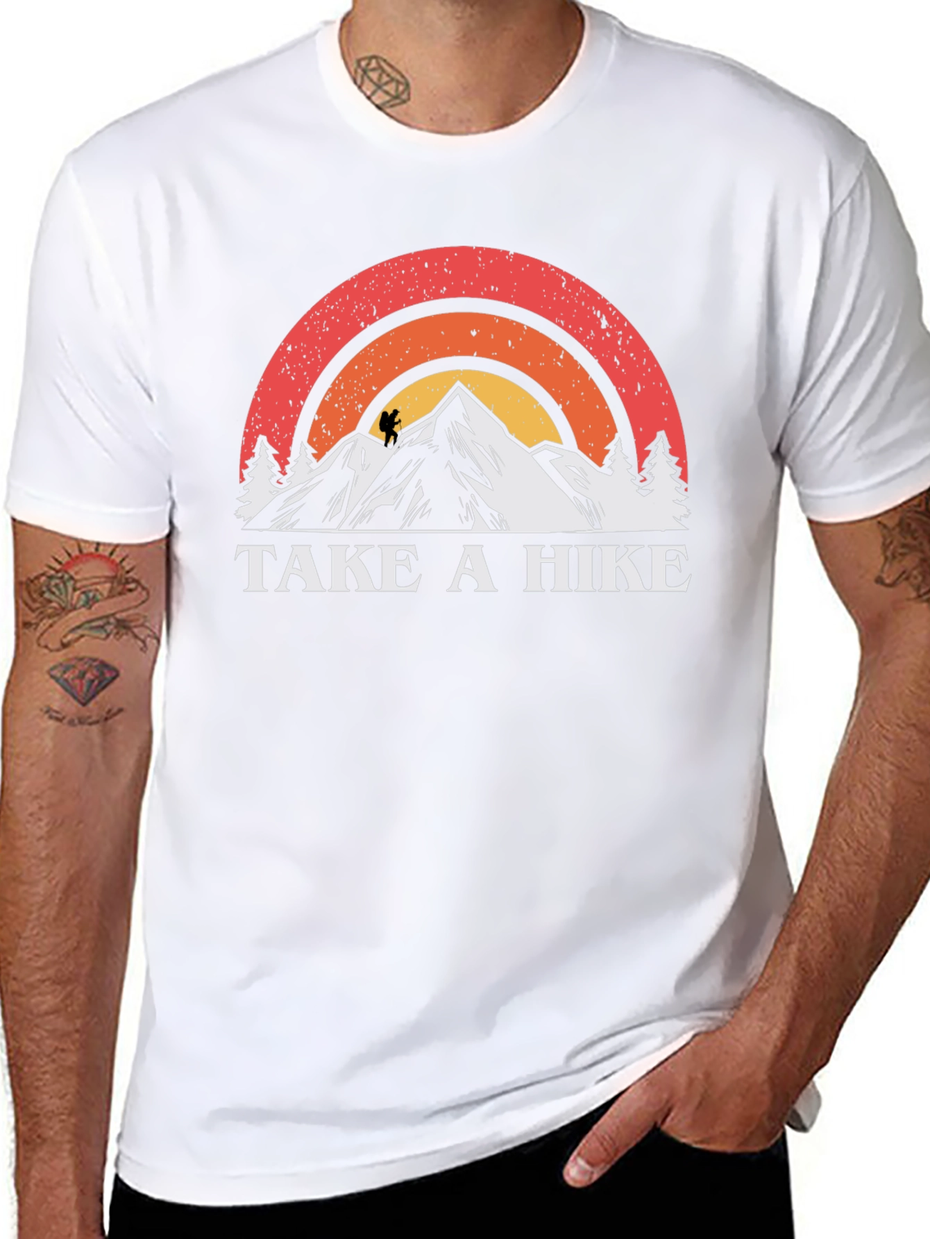 Black Take a Hike T-Shirt - Vintage Mountain Design view 8