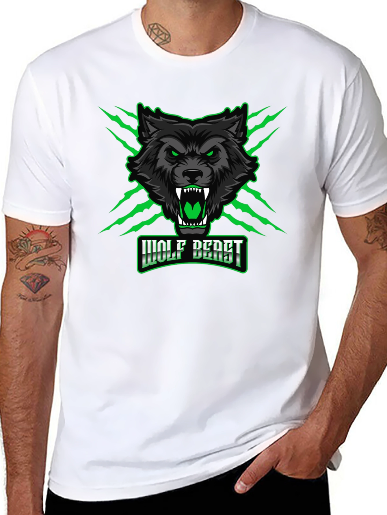 Black Wolf Beast Graphic Tee - Fierce & Bold Design view 8
