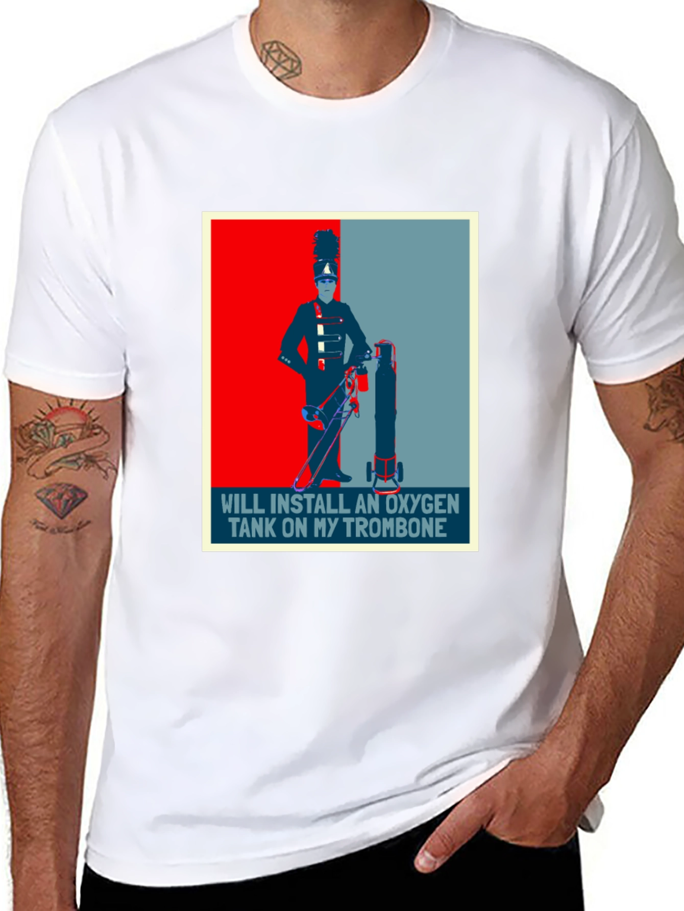 Black Oxygen Trombone T-Shirt - Band Humor Tee view 8