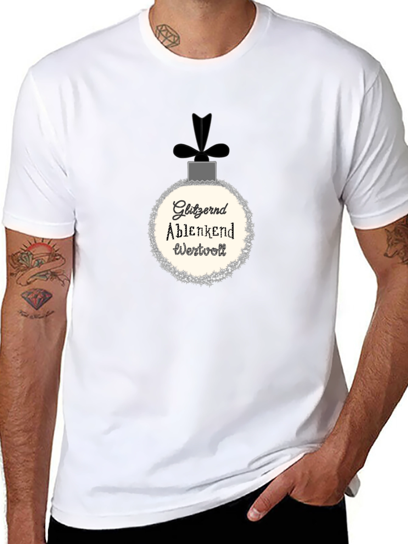 Black Gitzernd Ablenkend Wertvoll Christmas T-Shirt view 8