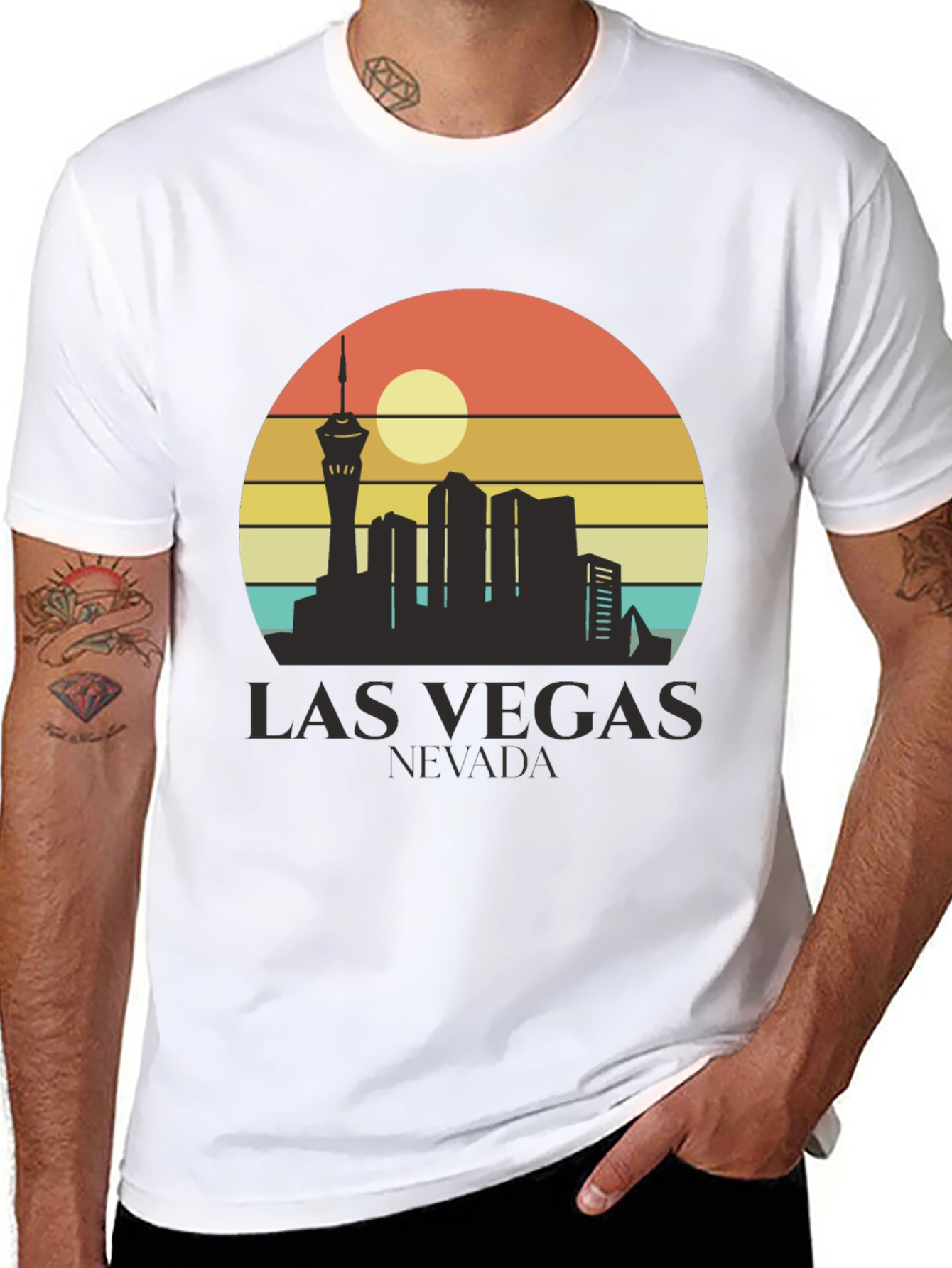 Black Las Vegas Nevada Skyline Graphic Tee view 8