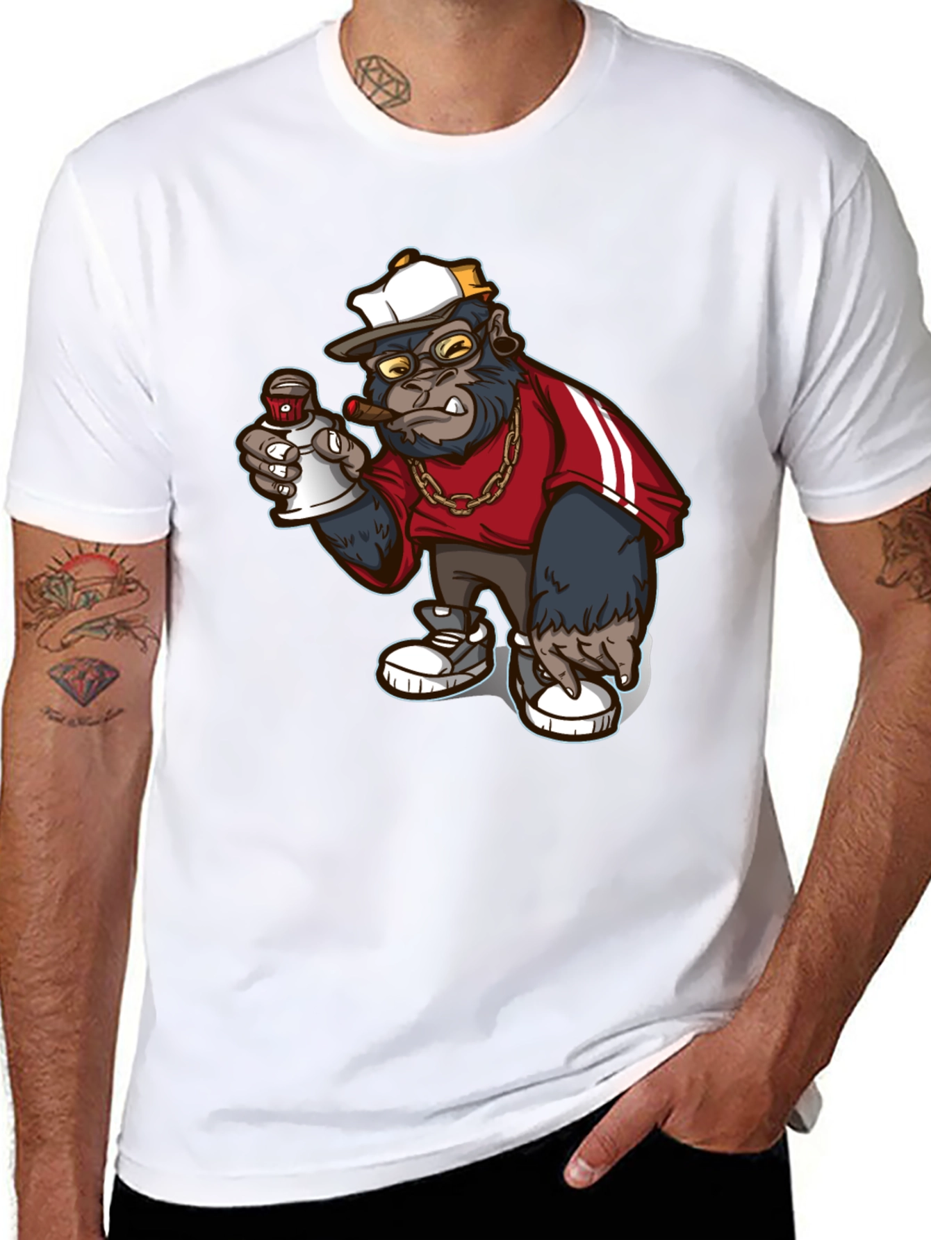 Black Cool Gorilla Graphic Tee - Streetwear Style view 8