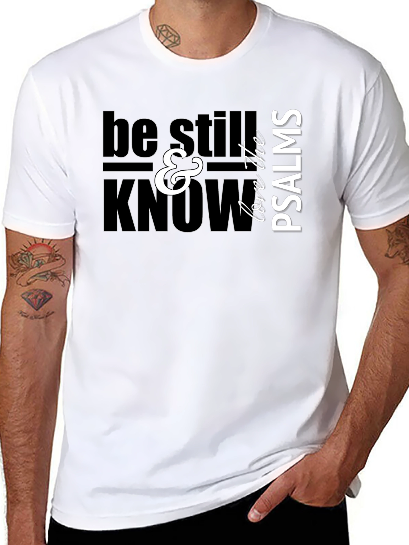 Black Be Still & Know Psalms Graphic T-Shirt view 8