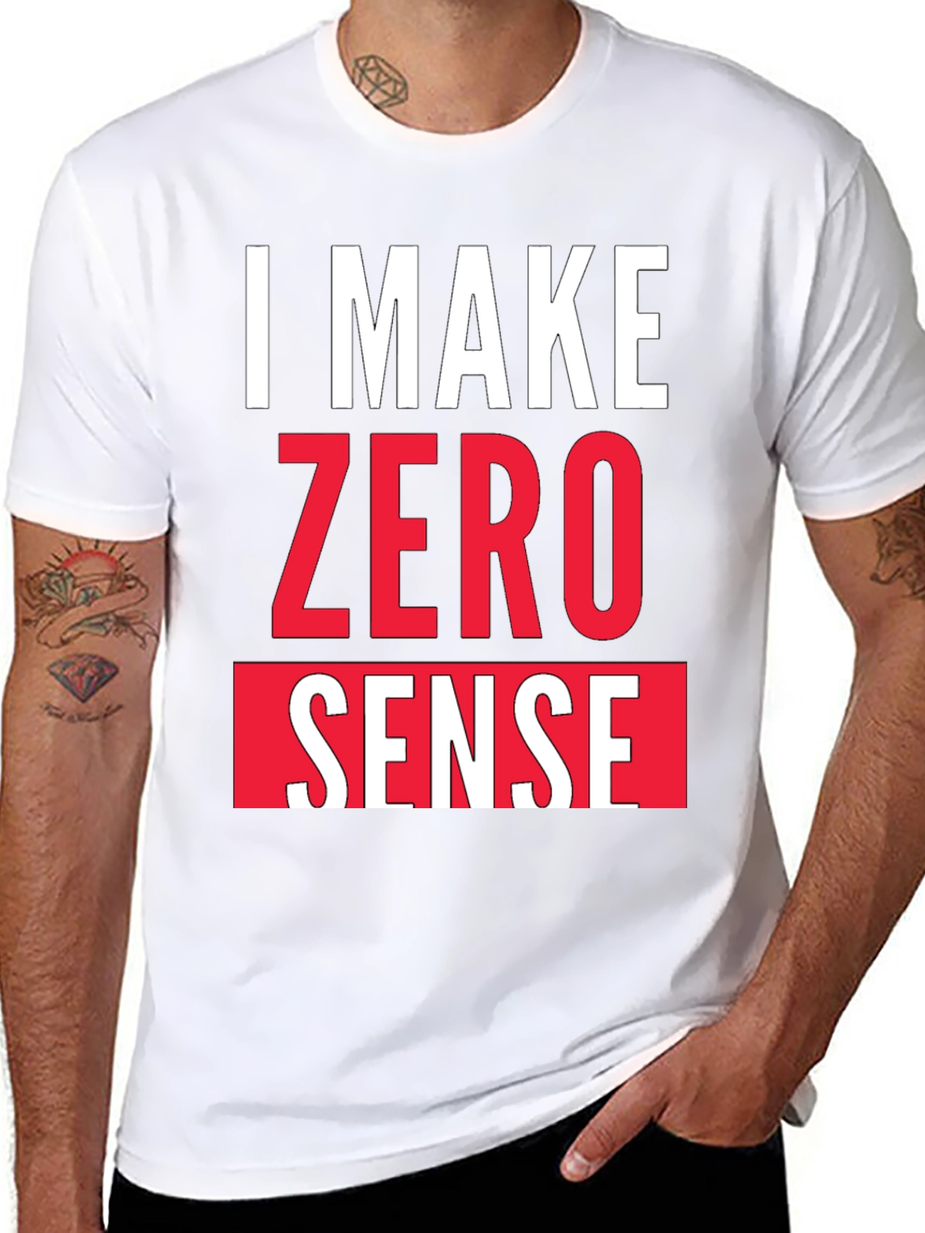 Black I Make Zero Sense Funny Graphic T-Shirt view 8
