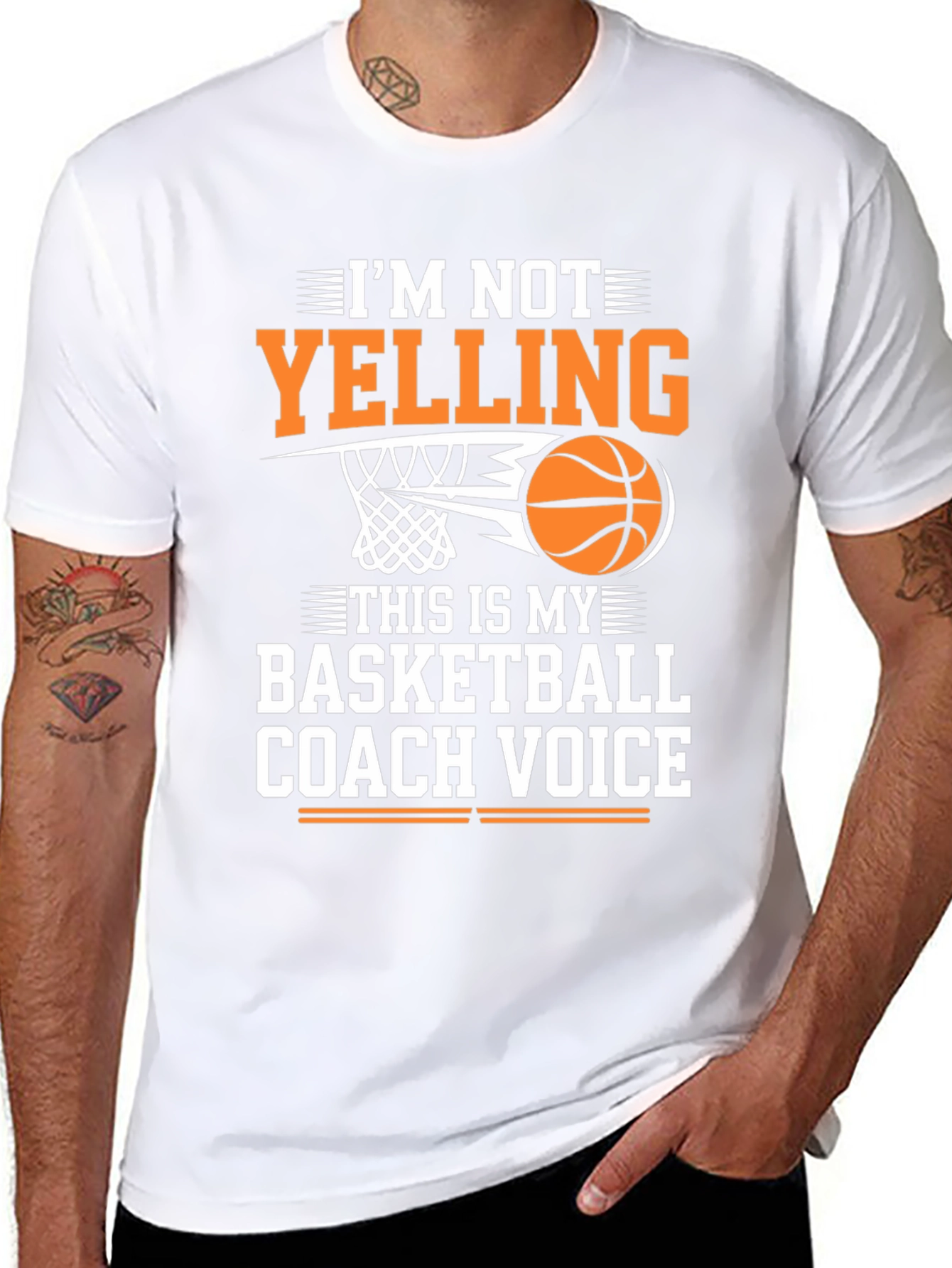 Black Basketball Coach Voice T-Shirt - Funny Sports Tee view 8