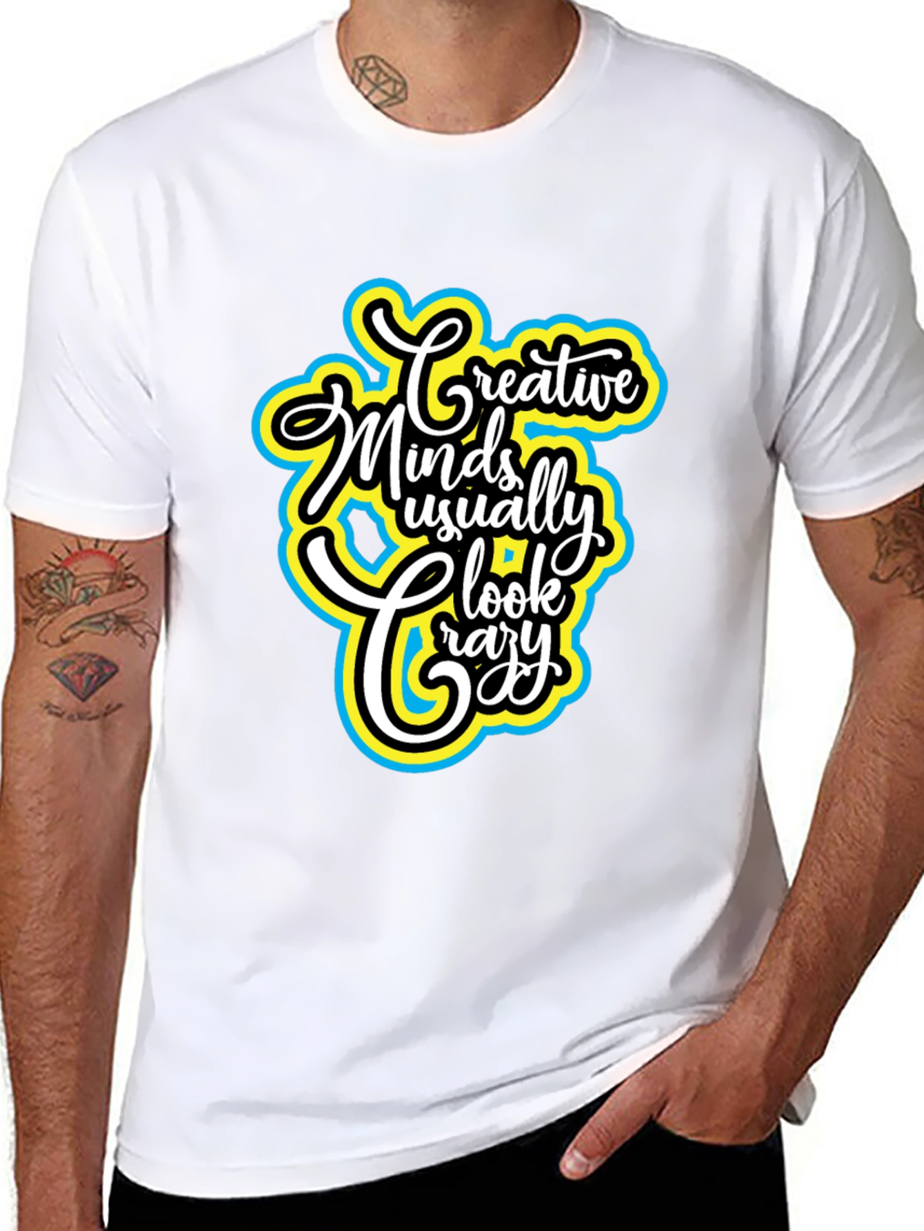Black Creative Minds T-Shirt - Black Cotton Tee view 8