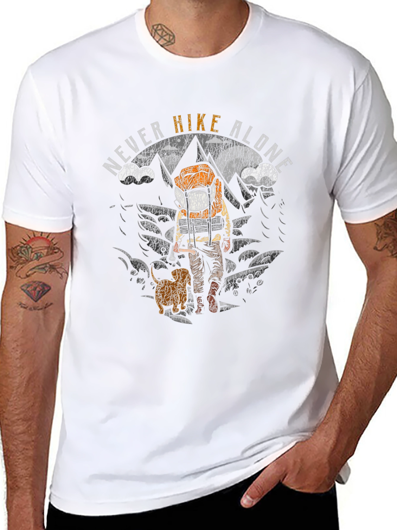 Black Never Hike Alone Graphic T-Shirt view 8