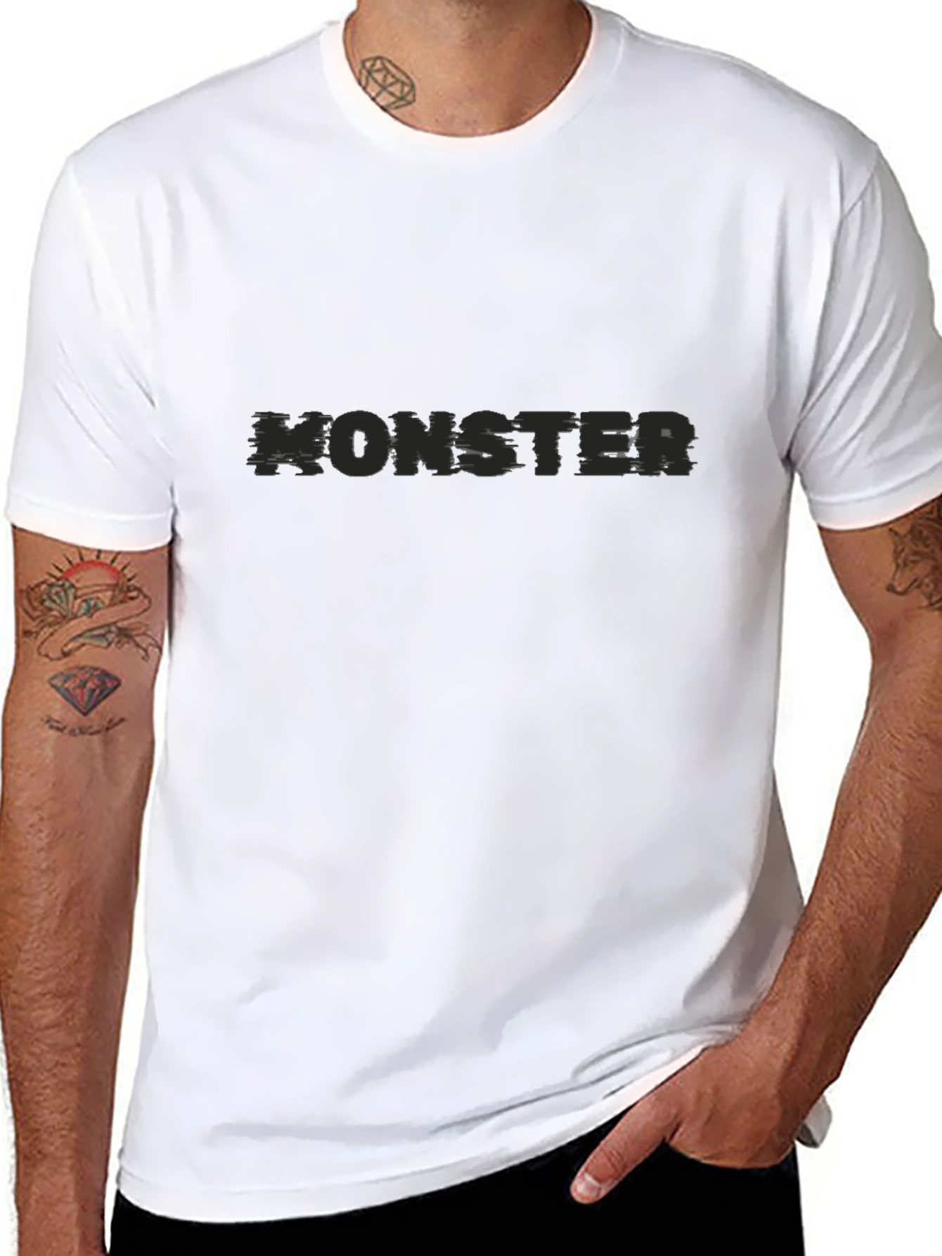 Black Monster Graphic Black T-Shirt view 8