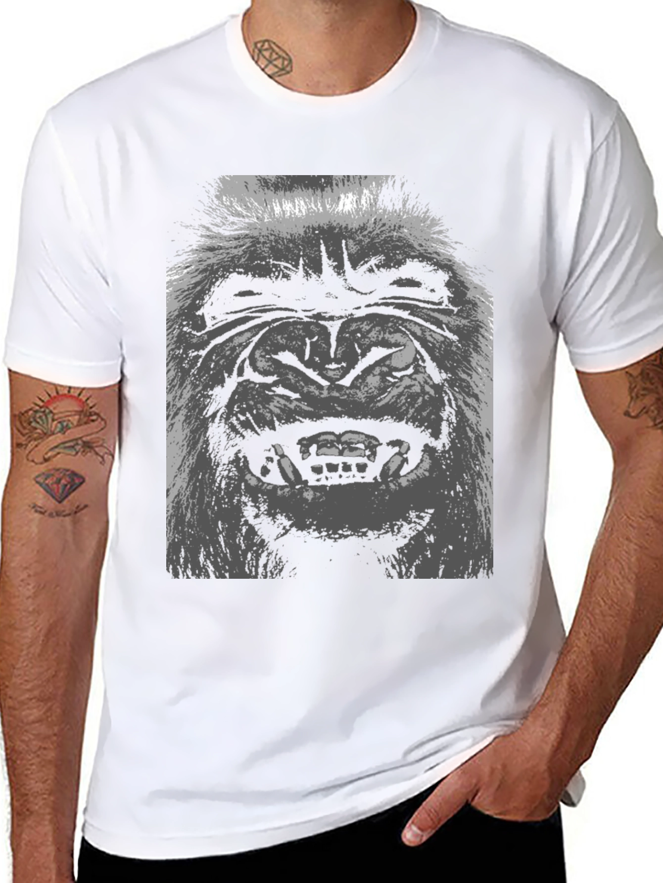 Black Bigfoot Graphic Tee - Black Cotton T-Shirt view 8