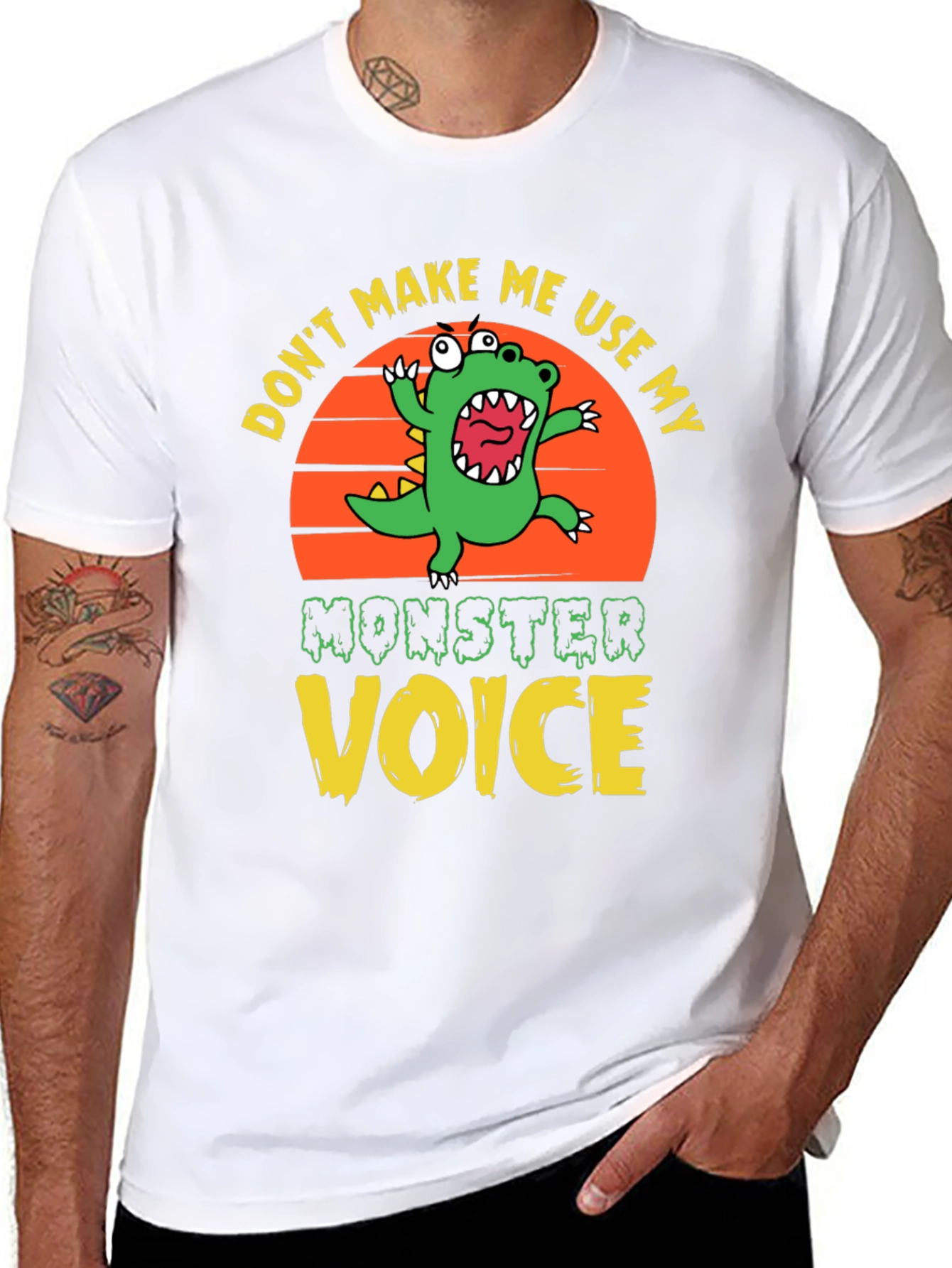 Black Don't Make Me Use My Monster Voice Graphic Tee view 8