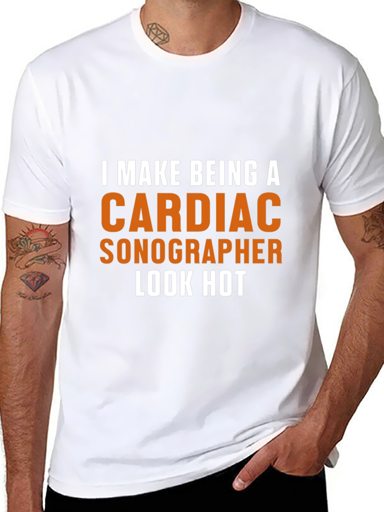 Black Cardiac Sonographer Tee - Makes Being One Look HOT! view 8