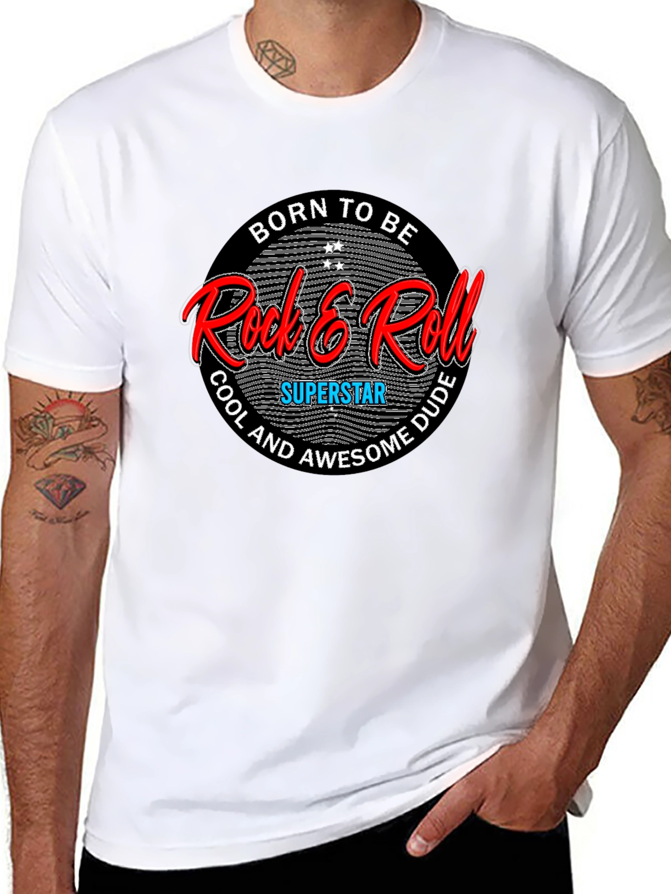 Black Rock & Roll Superstar Black T-Shirt view 8
