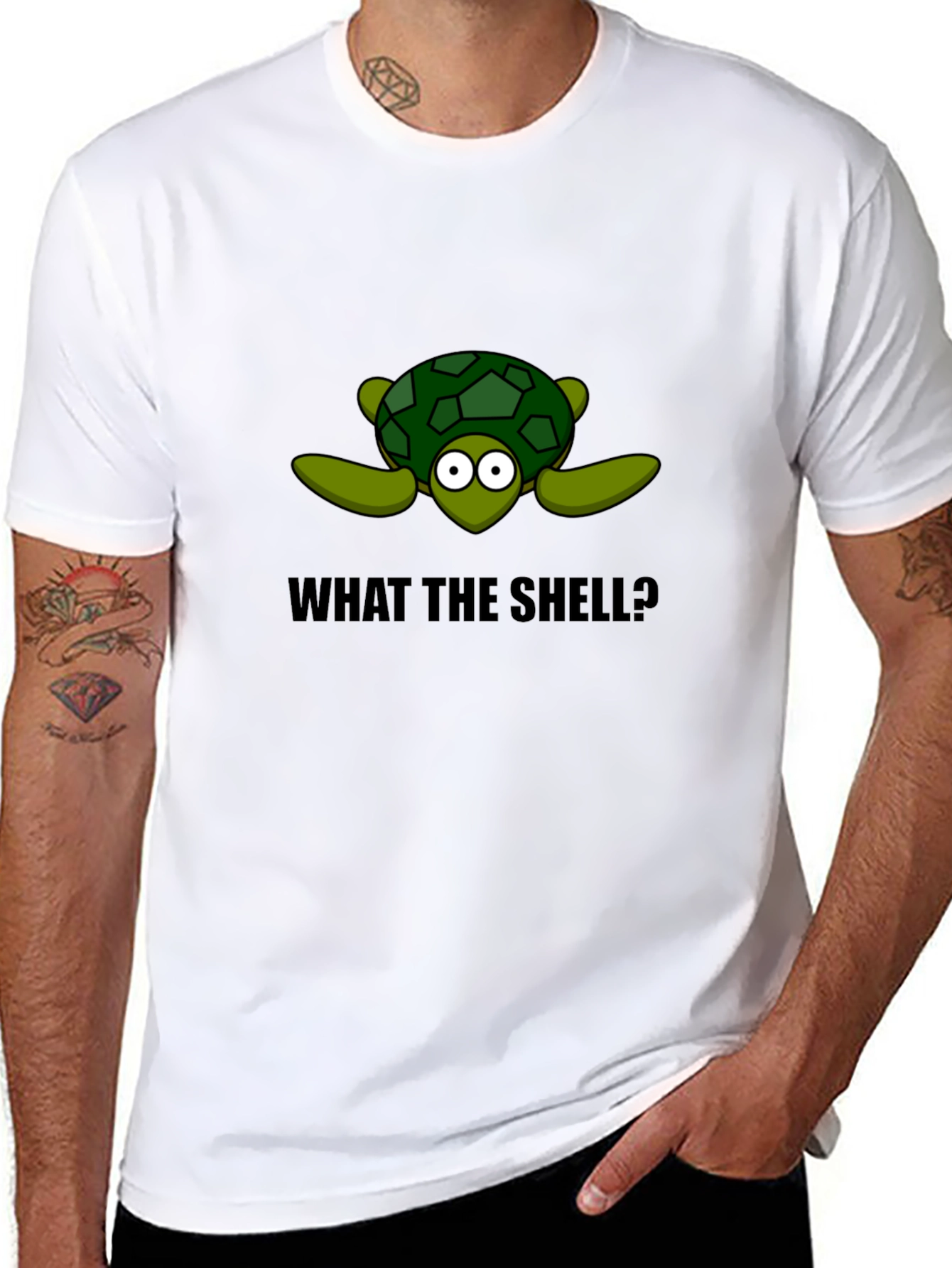 Black What the Shell? Turtle Graphic T-Shirt view 8