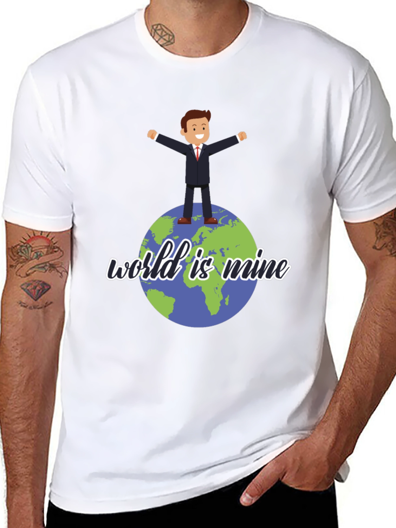 Black World is Mine Graphic Tee - Black Unisex T-Shirt view 8