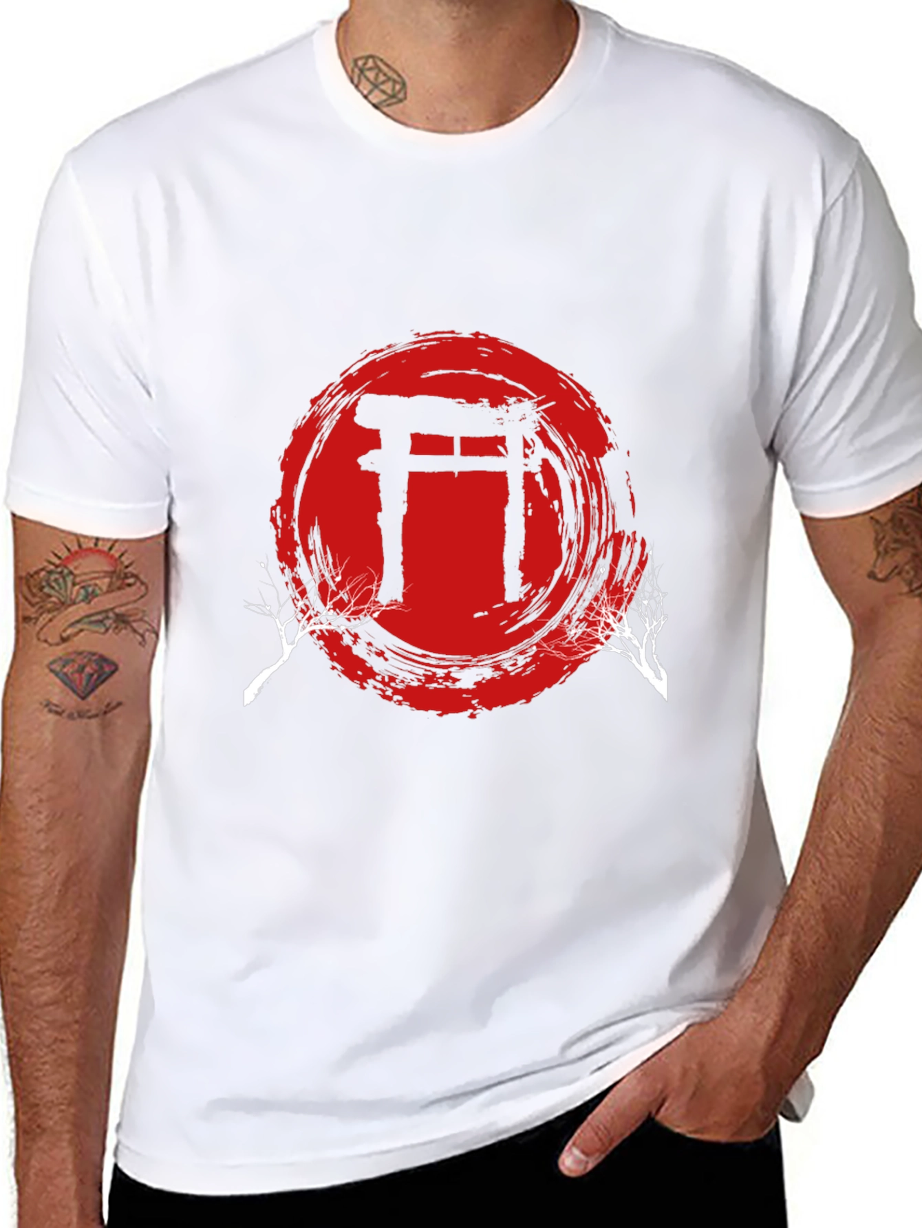 Black Japanese Torii Gate T-Shirt view 8