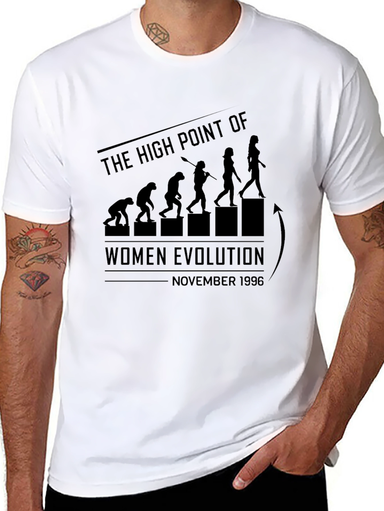 Black Humorous Women's Evolution T-Shirt - November 1996 view 8