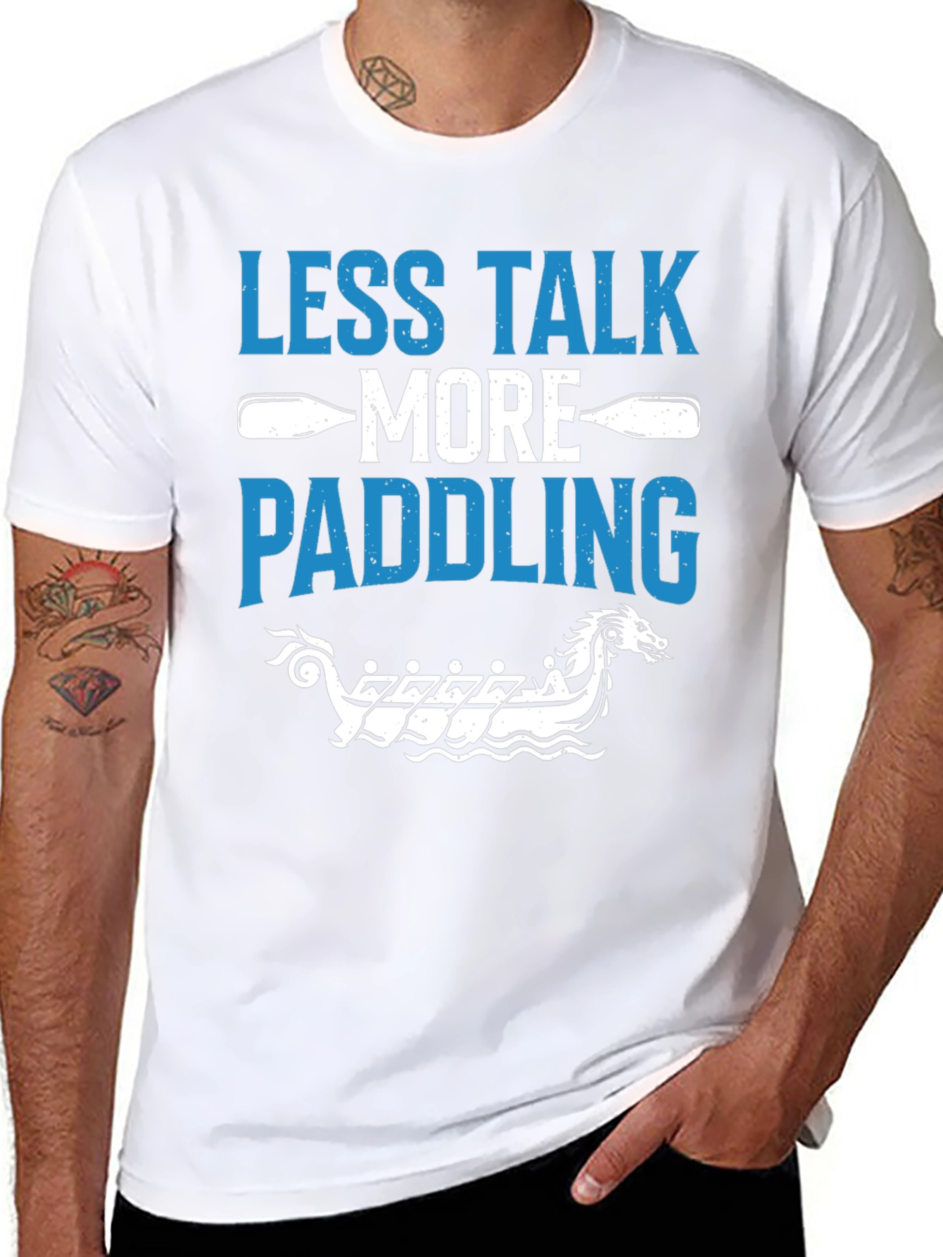 Black Less Talk More Paddling Graphic Tee view 8
