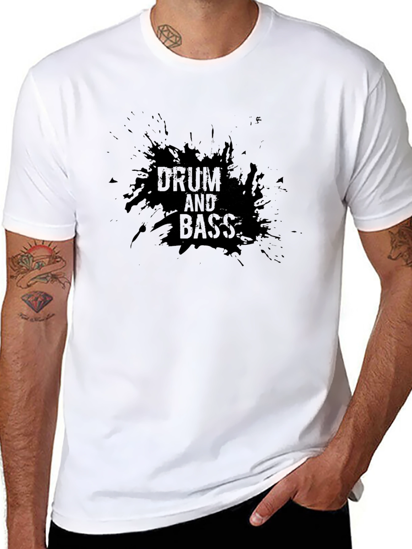 Black Drum and Bass T-Shirt - Black Music Tee view 8
