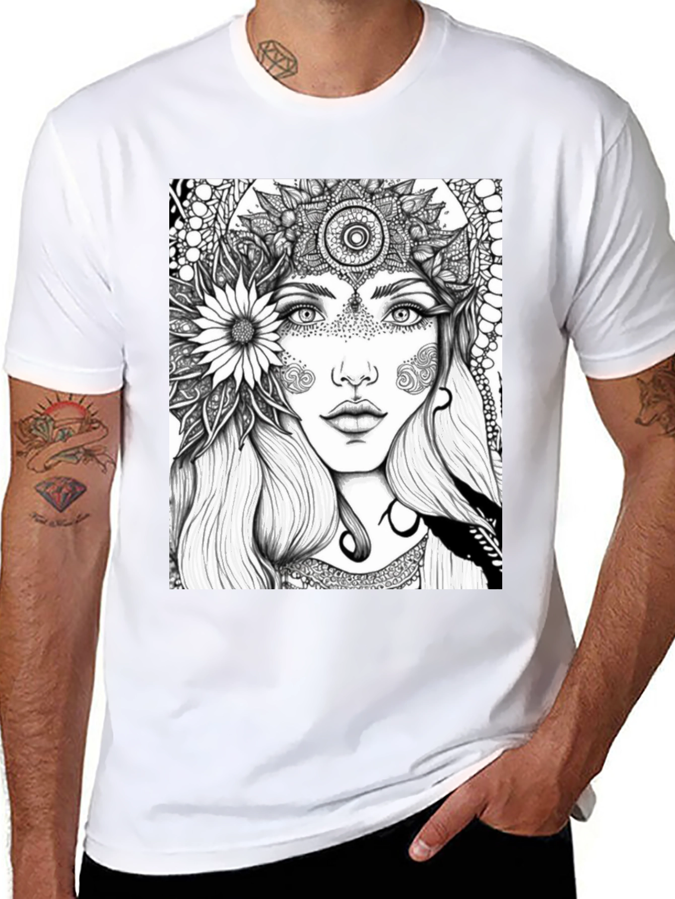 Black Mystic Woman Graphic Tee - Black view 8